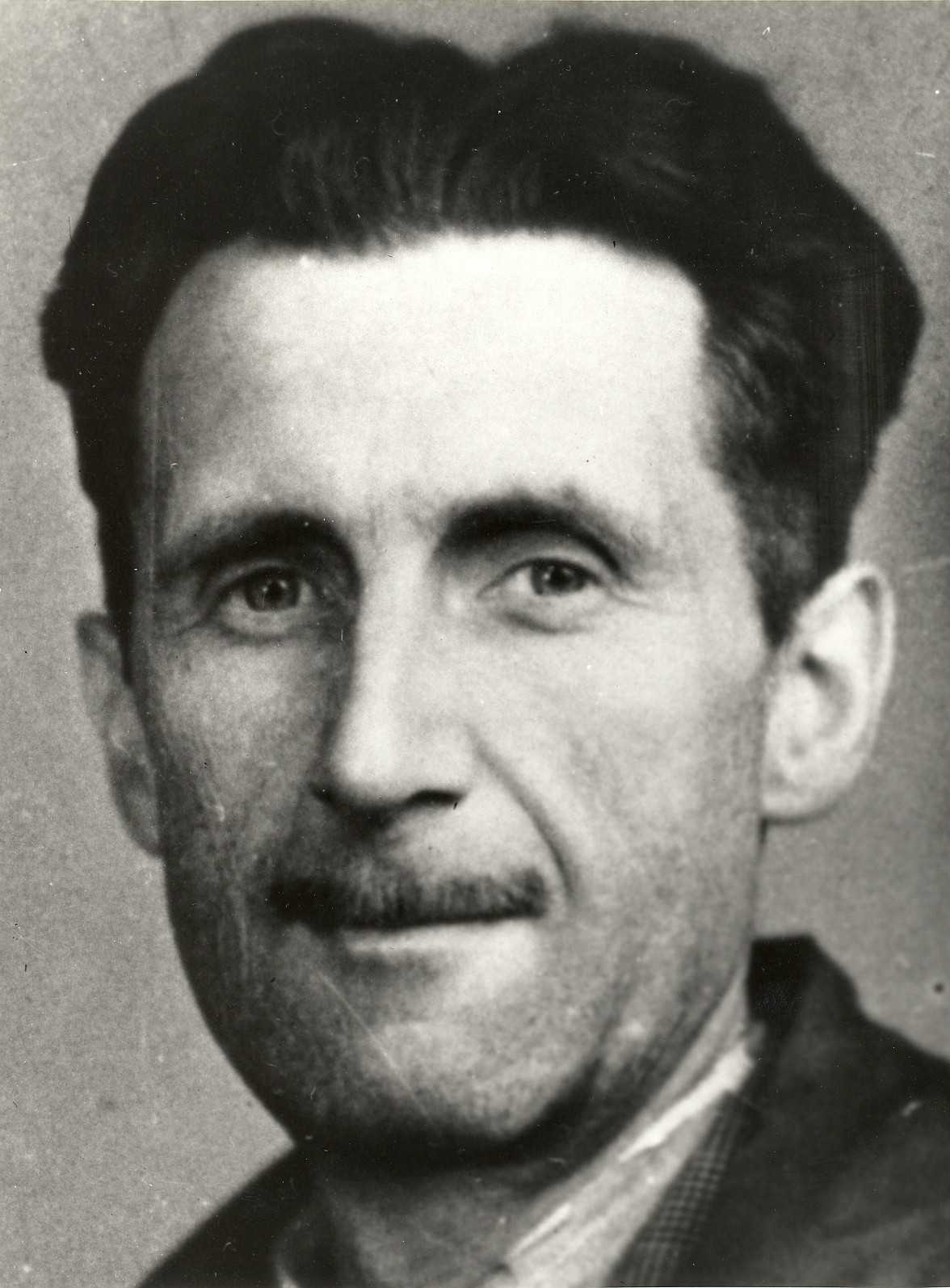 George Orwell's press card photo for the Branch of the National Union of Journalists, 1943.