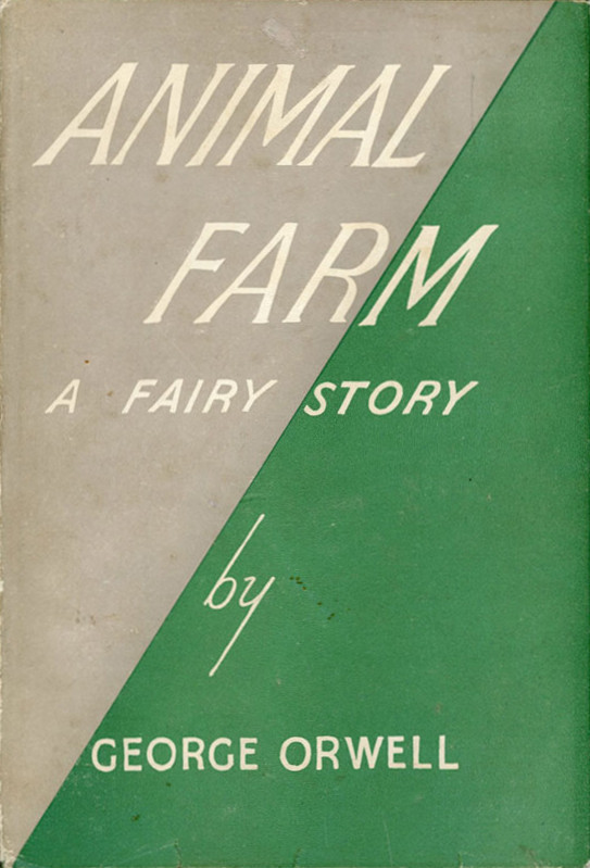 Cover of the first edition of Animal Farm.