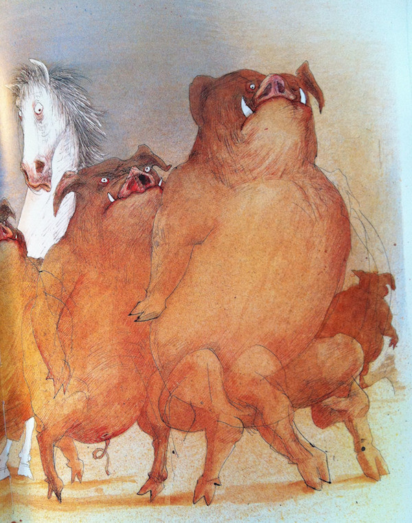 One of Ralph Steadman's illustration for Animal Farm.
