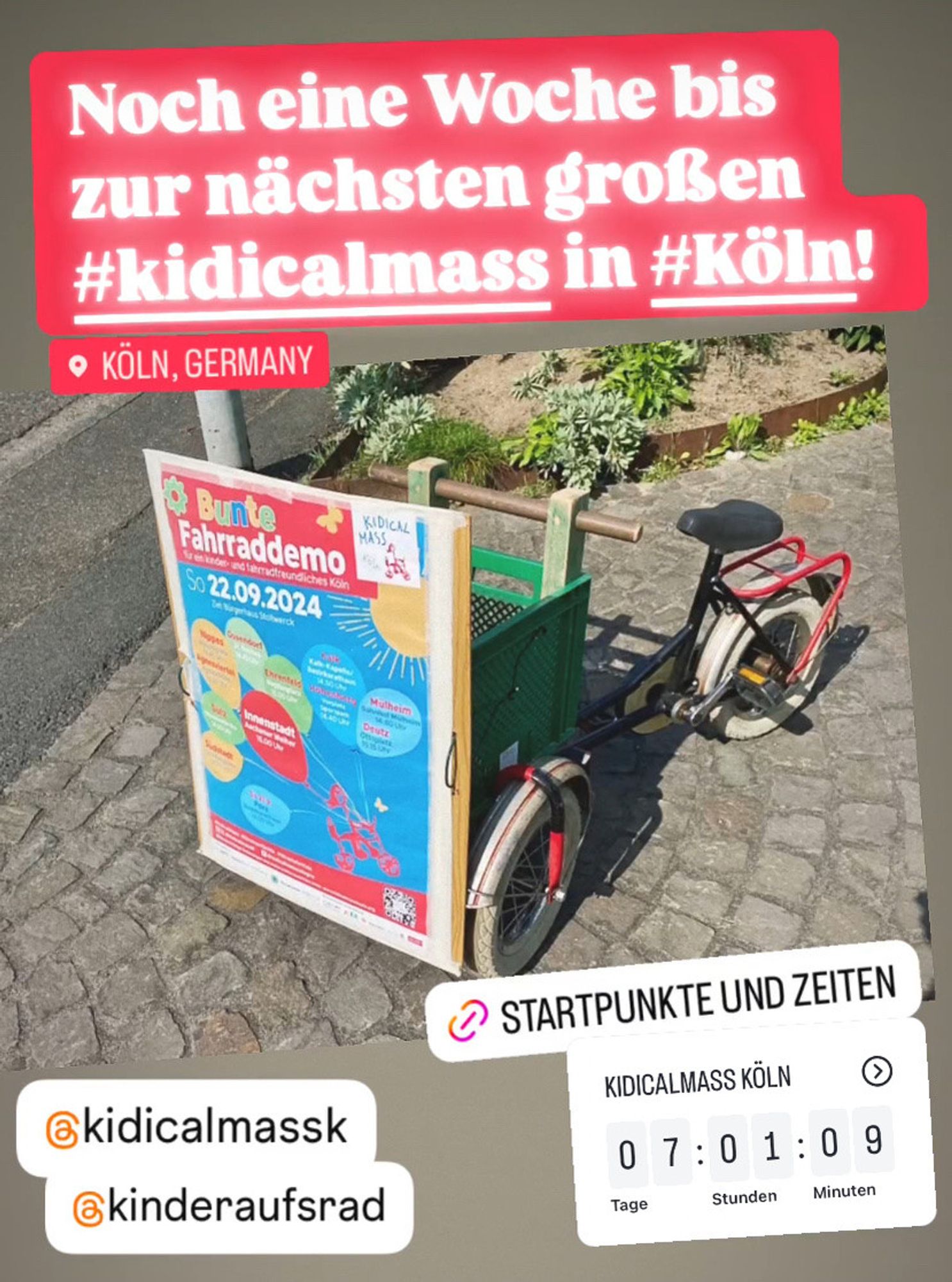 Sharepic kidicalmass Köln am 22.9.2024 aus verschiedenen Veedeln