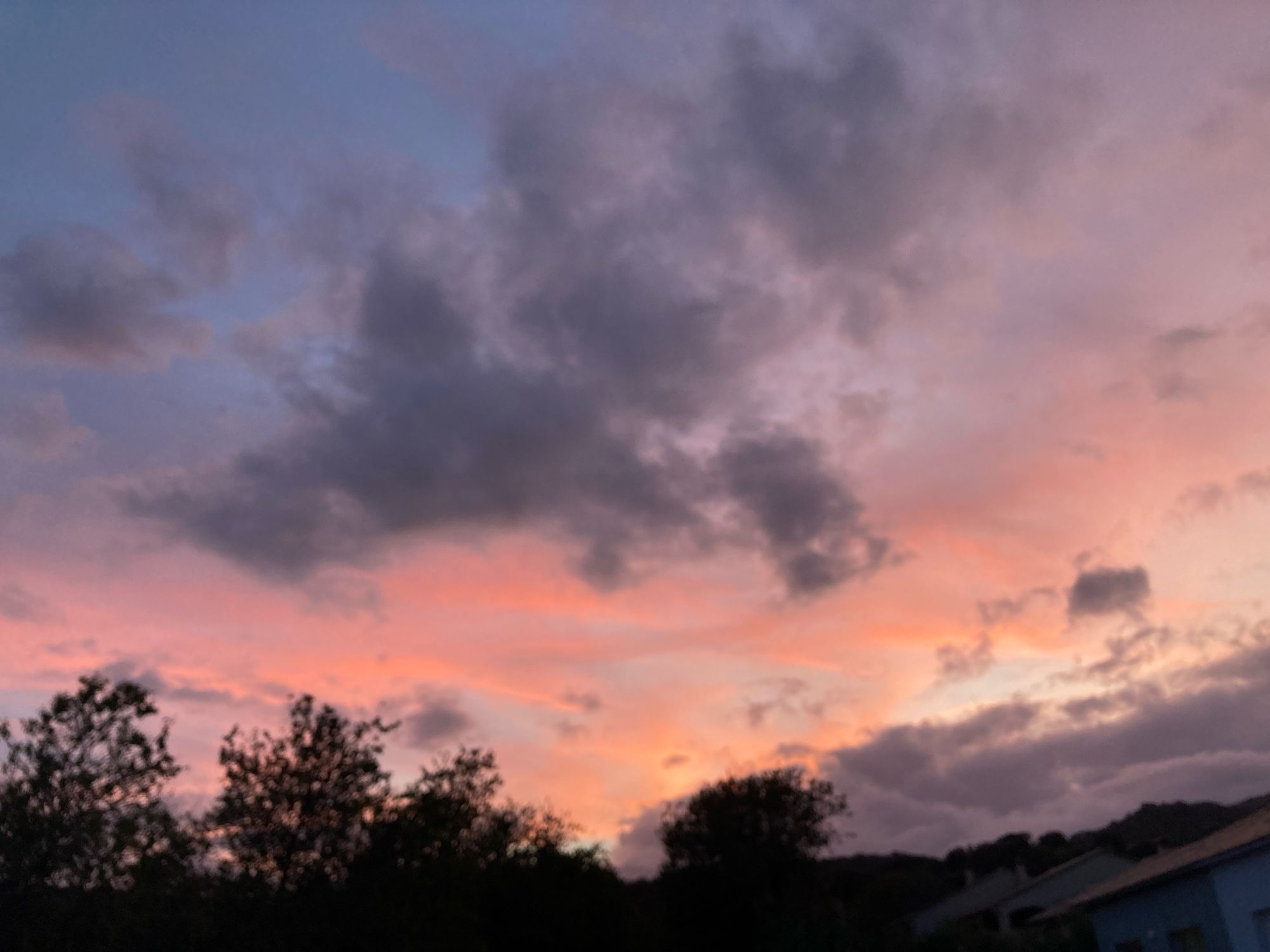 Rood oranje lucht recht vooruit.