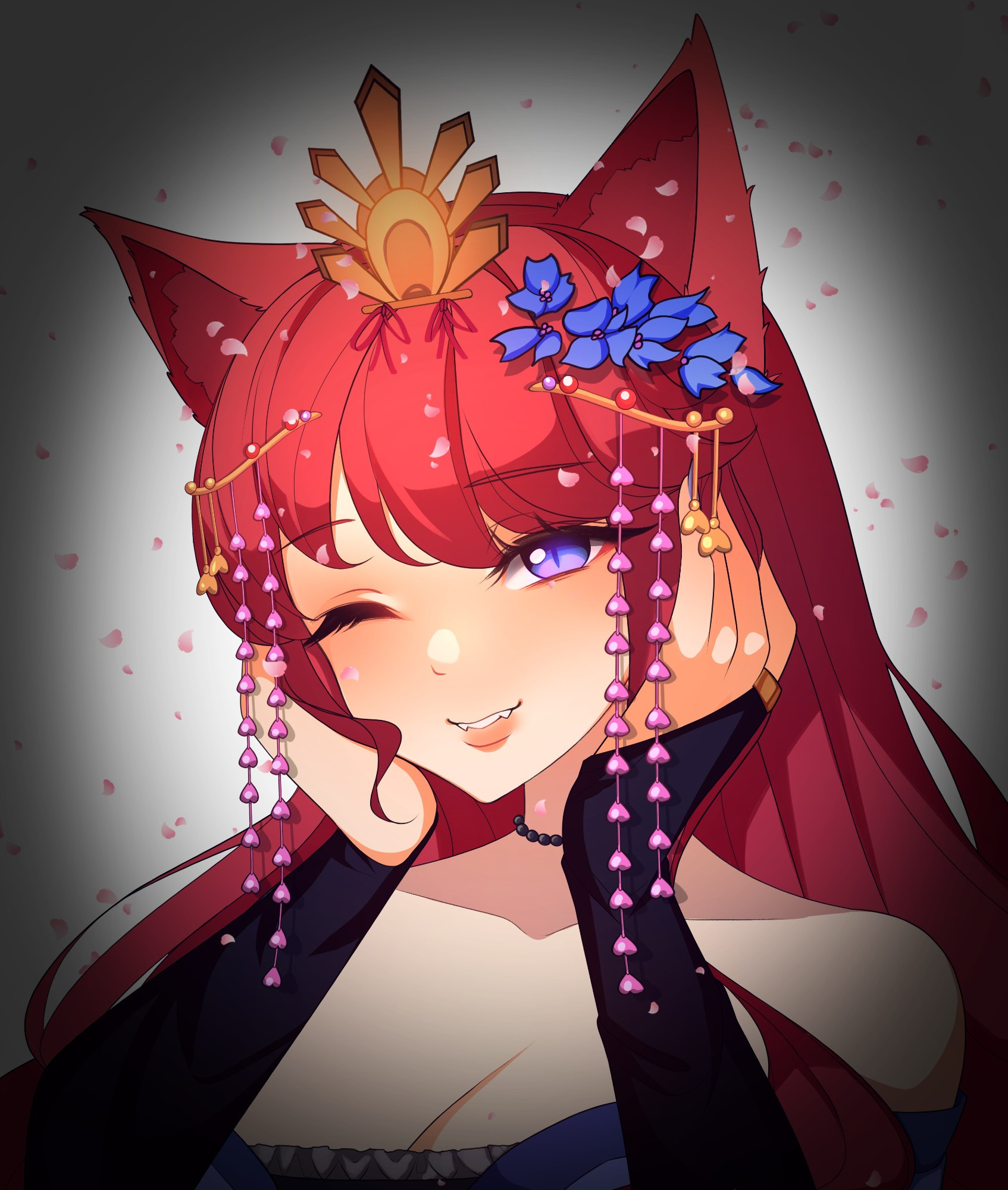 Red-haired Fox Lady Winking