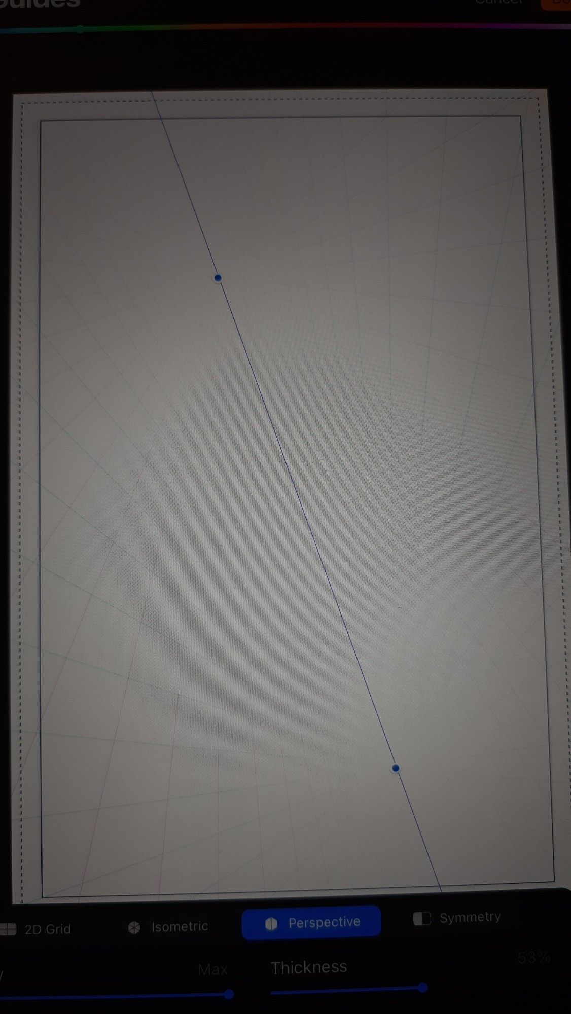 Photo the screen with Procreate and perspective guide lines...
