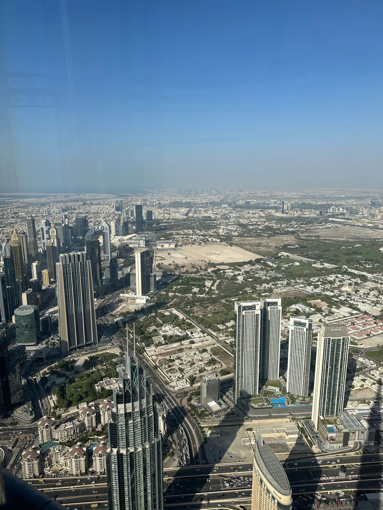 View from the 148th floor on the Burj Khalifa observation deck.