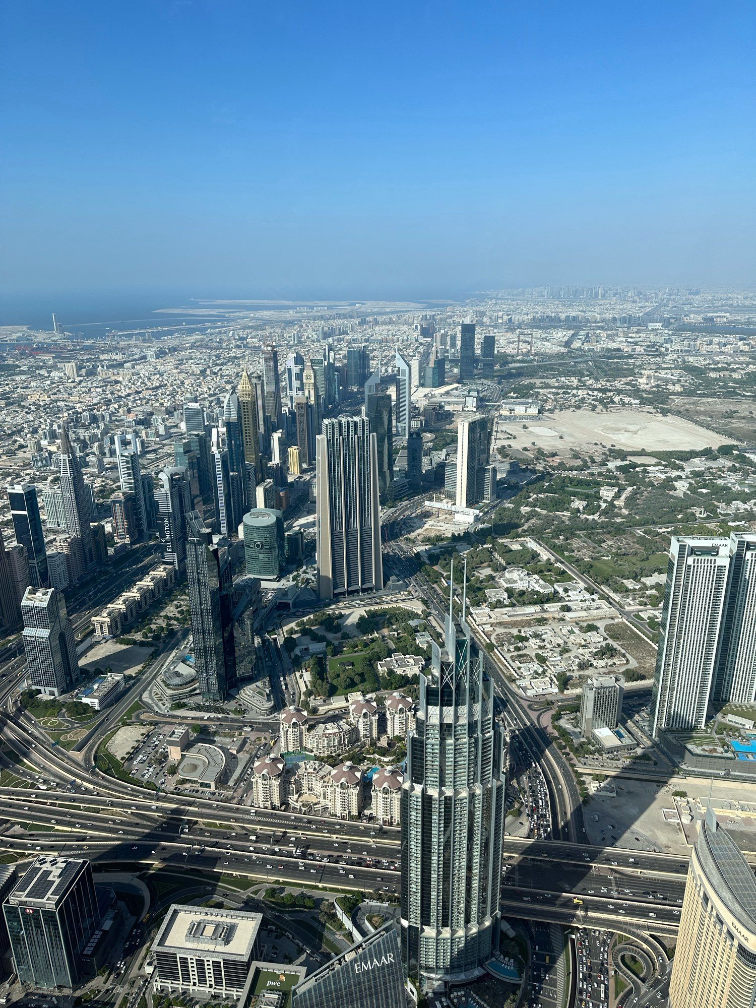 View from the 148th floor on the Burj Khalifa observation deck.