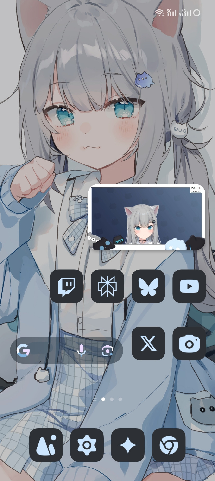 A phone desktop about the Vtuber Nachoneko