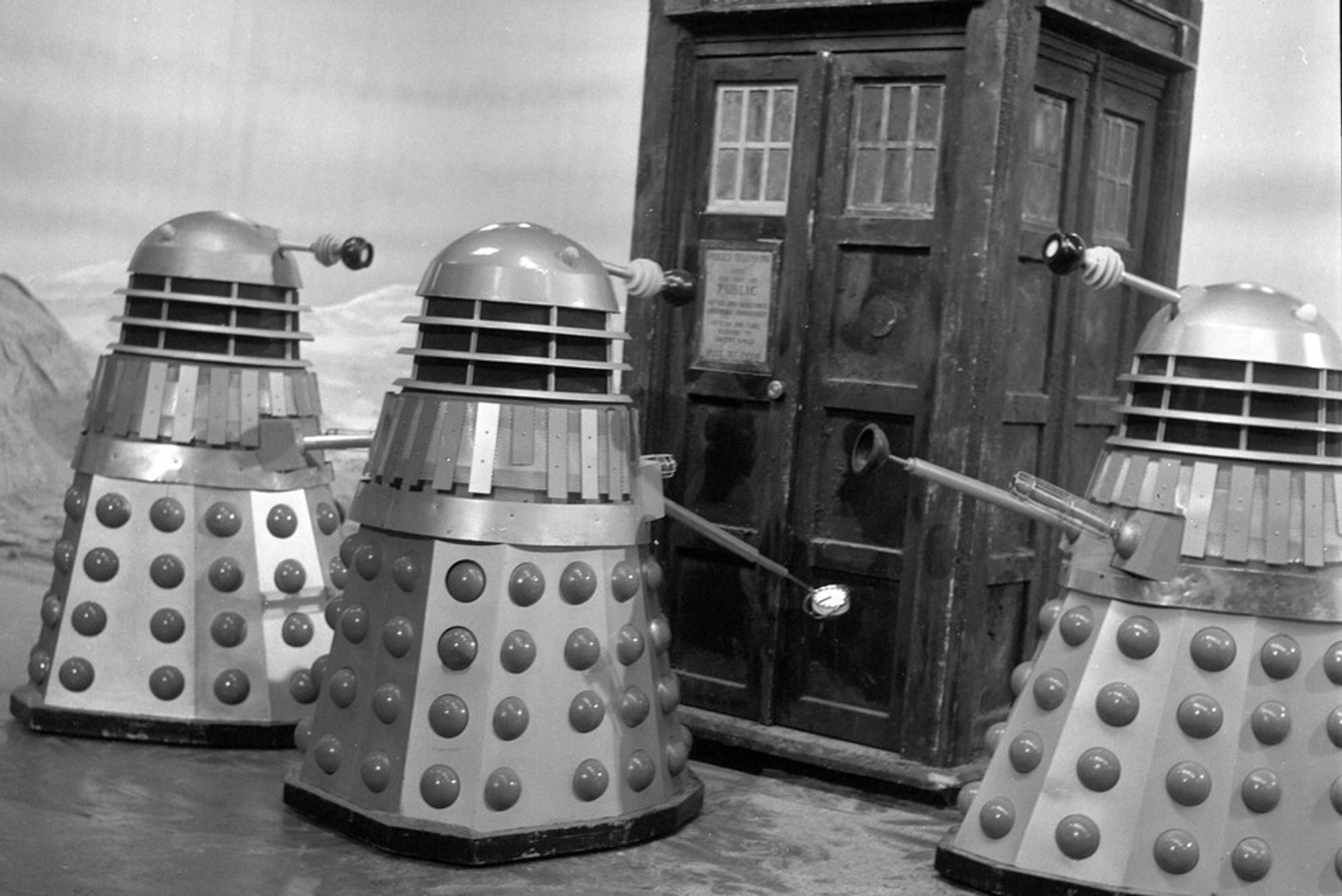 Doctor Who The Chase The TARDIS surrounded by Daleks