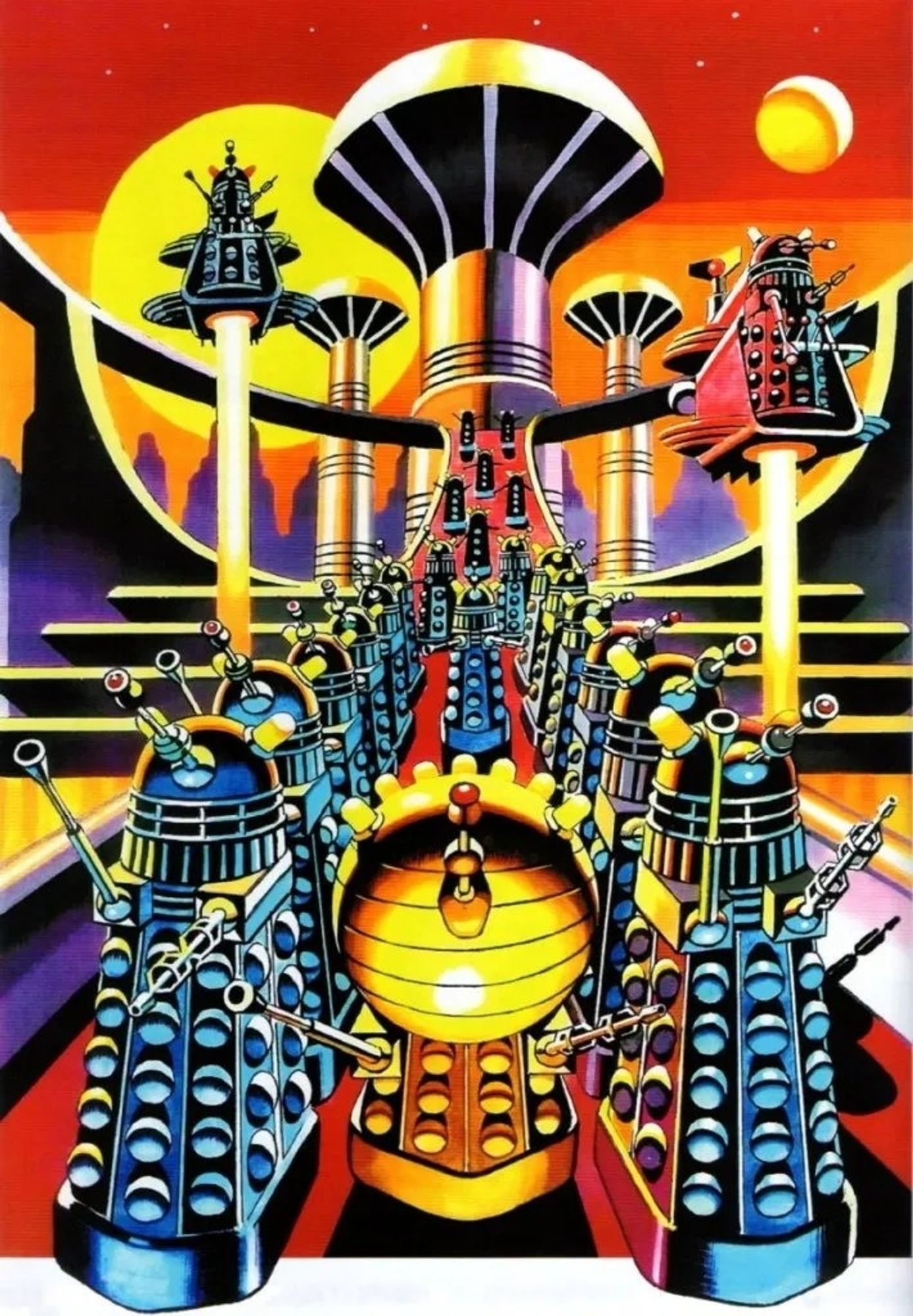 Doctor Who art The Daleks by Ron Turner 2022 the Emporer Dalek is in the middle could be Davros possibly not