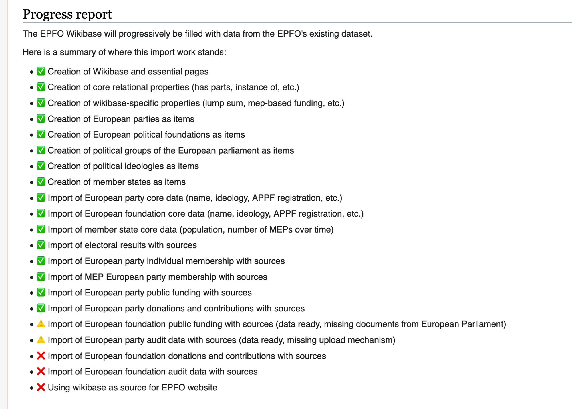 Good news for political scientists, journalists, and data analysts working on public funding, political finance, European politics, #europeanparties, etc. You can now directly query almost all of the European Party Funding Observatory's data via #WikibaseCloud. 💪 #OpenData

➡️ wikibase.epfo.eu