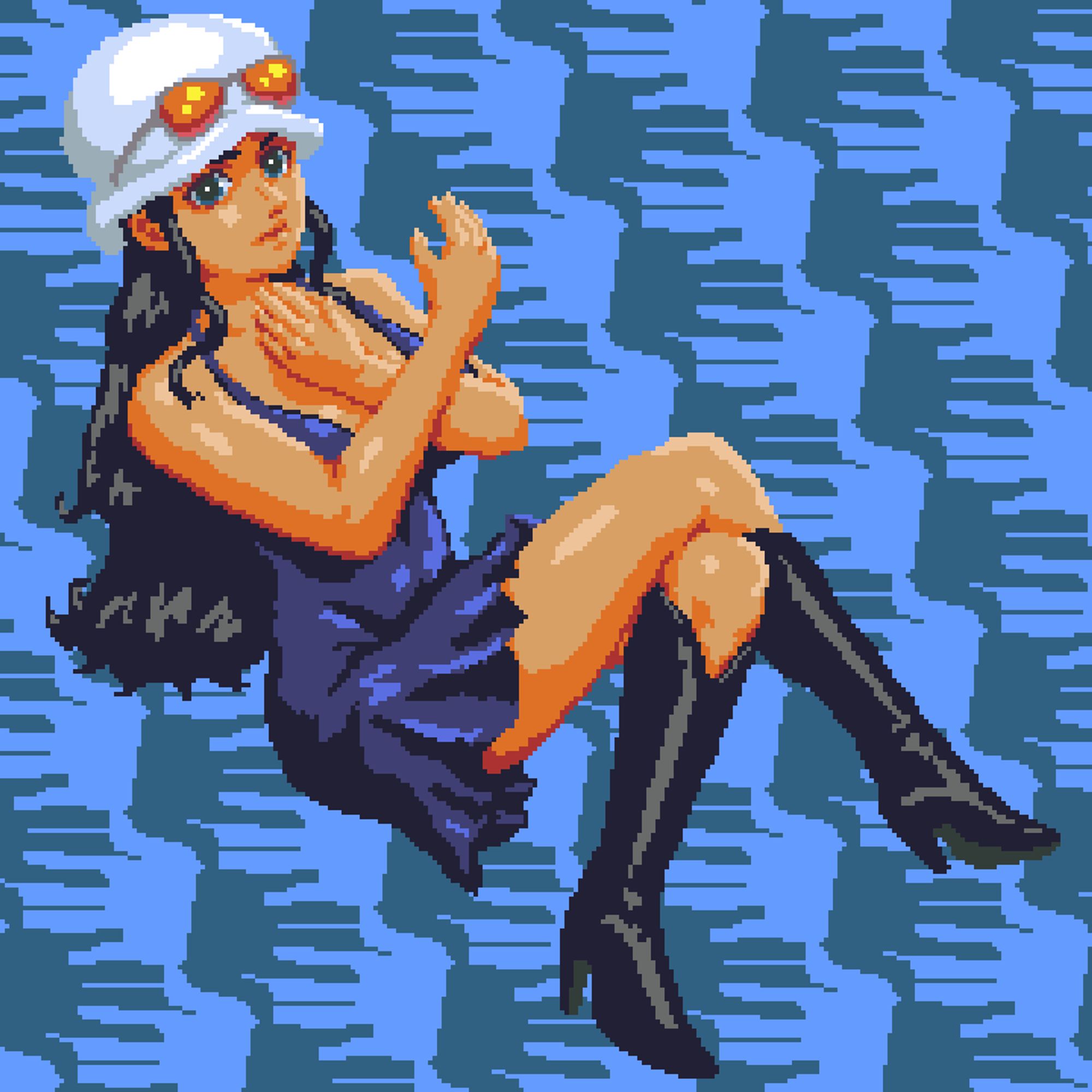 Same Nico Robin image at 4x scale, pixels are no longer blurry.