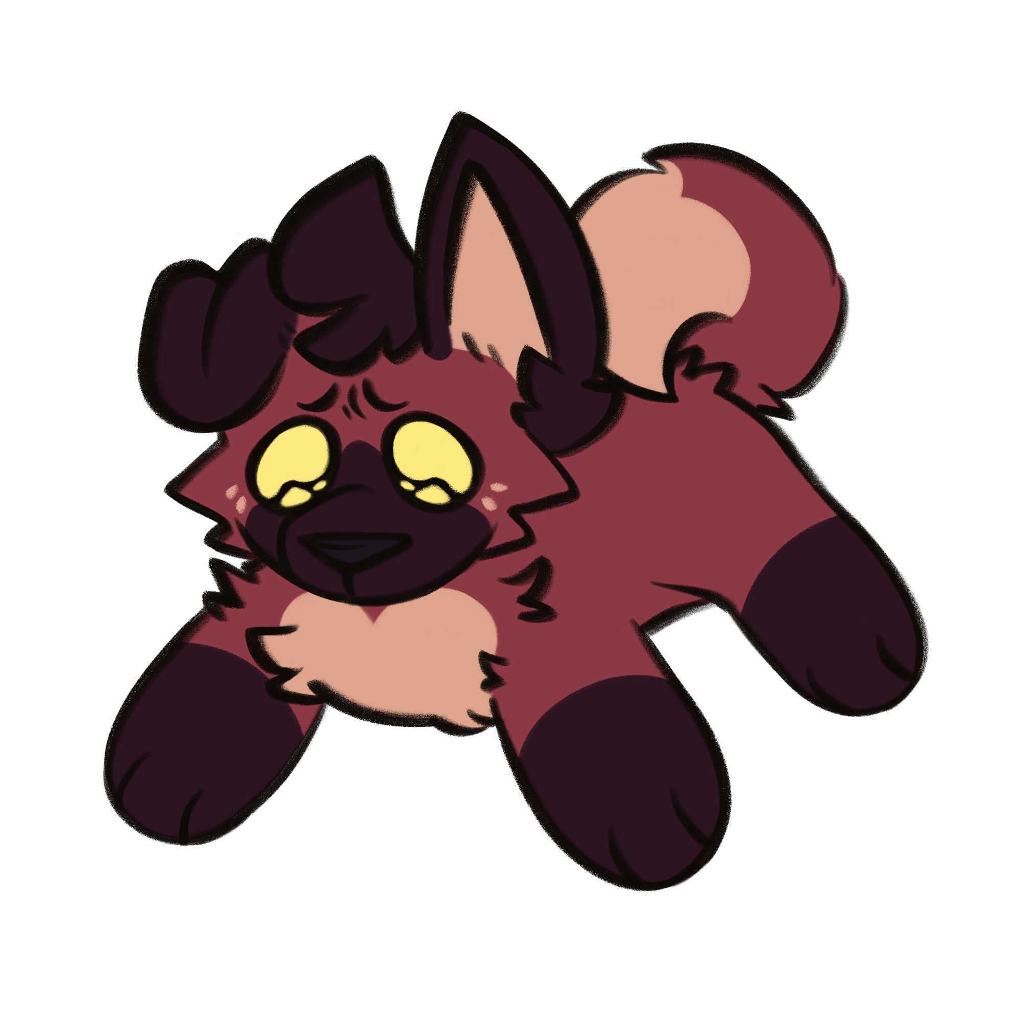 chibi art of a maned wolf looking teary eyed