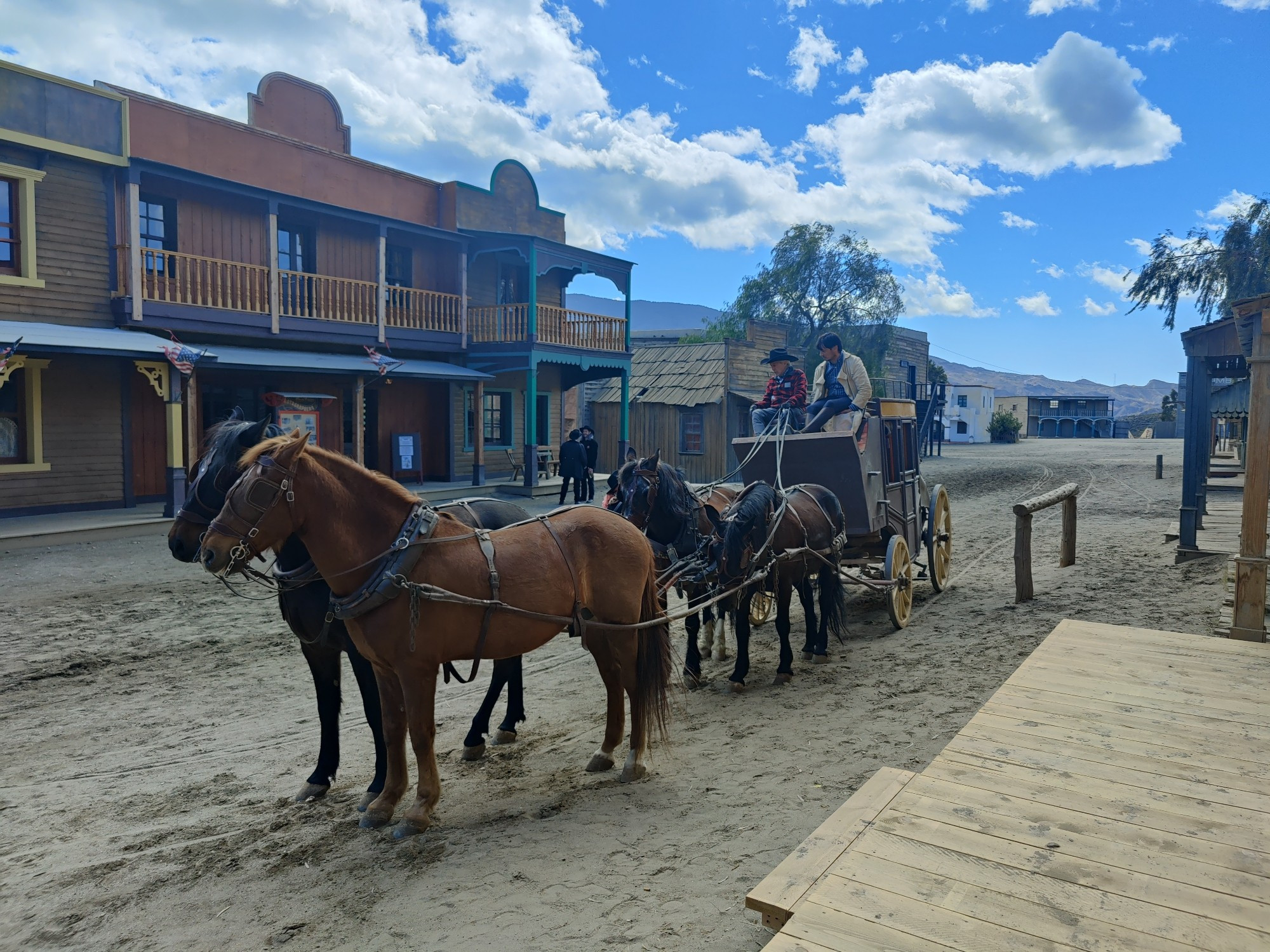 Western two-horse wagon on the main street of Mayfield (the town where the story of the larp IS told).