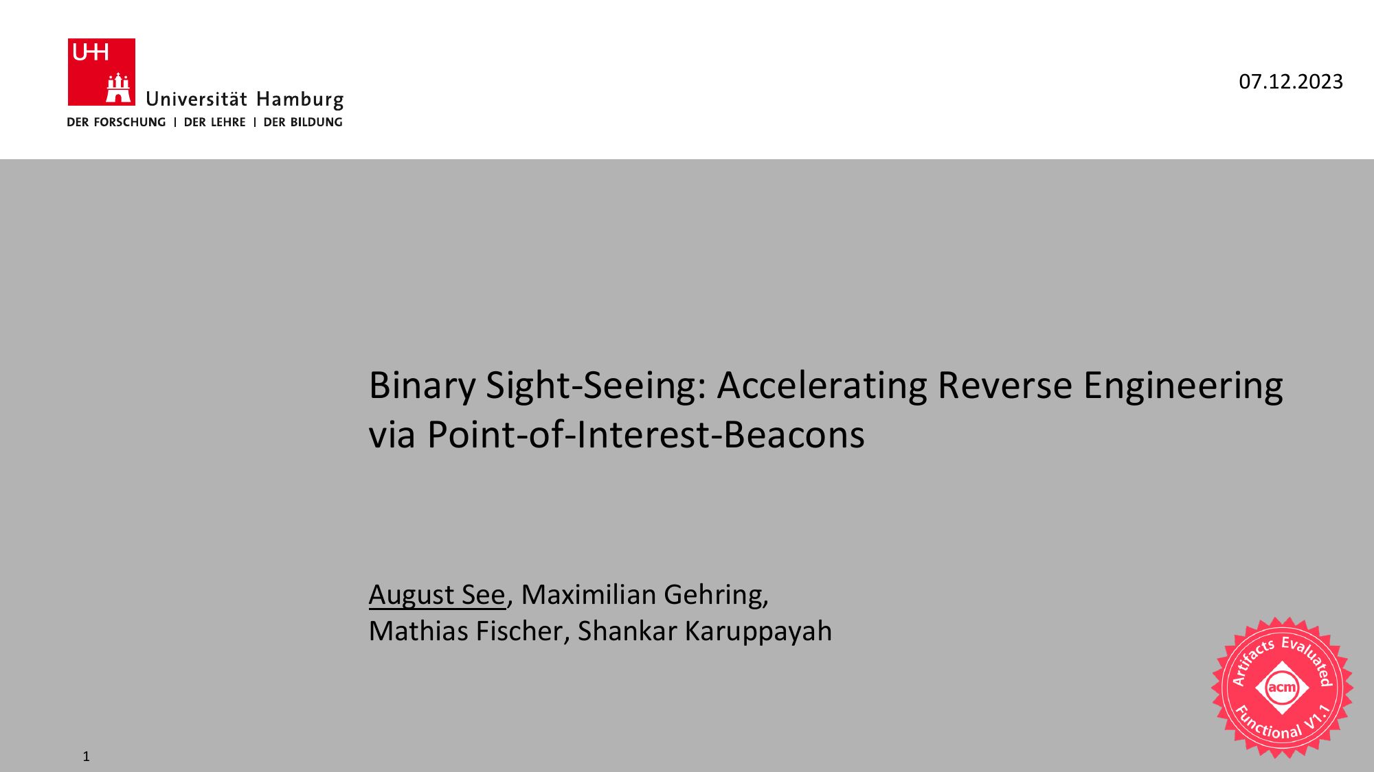 See et al.'s "Binary Sight-Seeing: Accelerating Reverse Engineering via Point-of-Interest-Beacons"