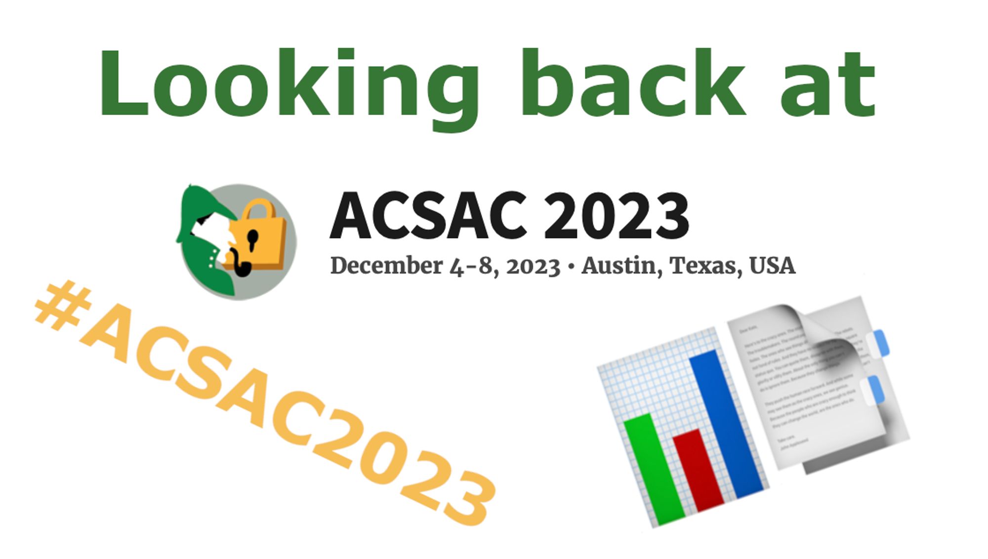 Loooking back at ACSAC2023's poster and works-in-progress session