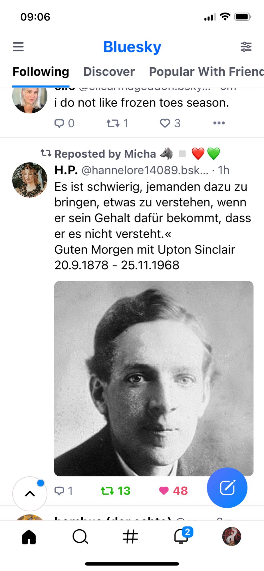 Zitat von Upton Sinclair, dass es schwer sei, jemanden dazu zu bringen, etwas zu verstehen, wenn er dafür bezahlt werde, es nicht zu tun.