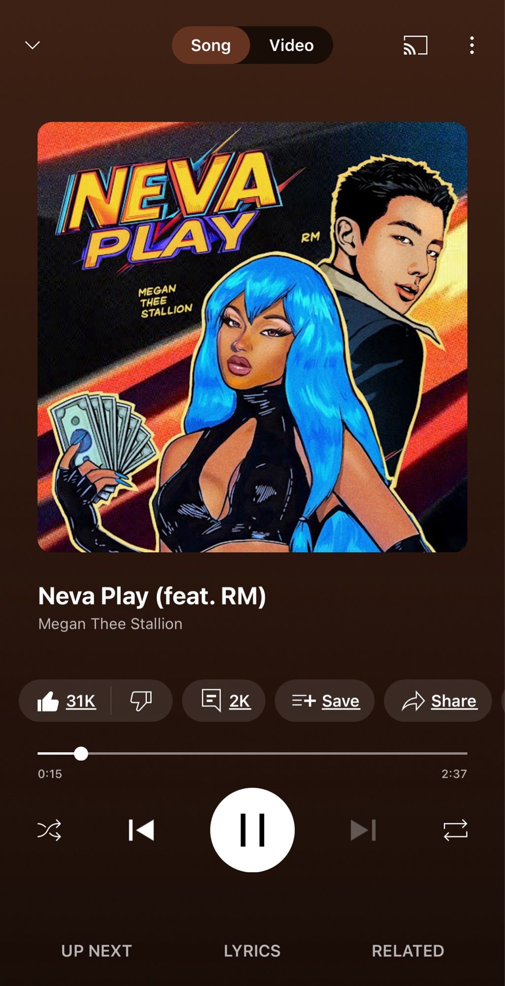 Neva Play (feat RM) Megan thee Stallion on YouTube music