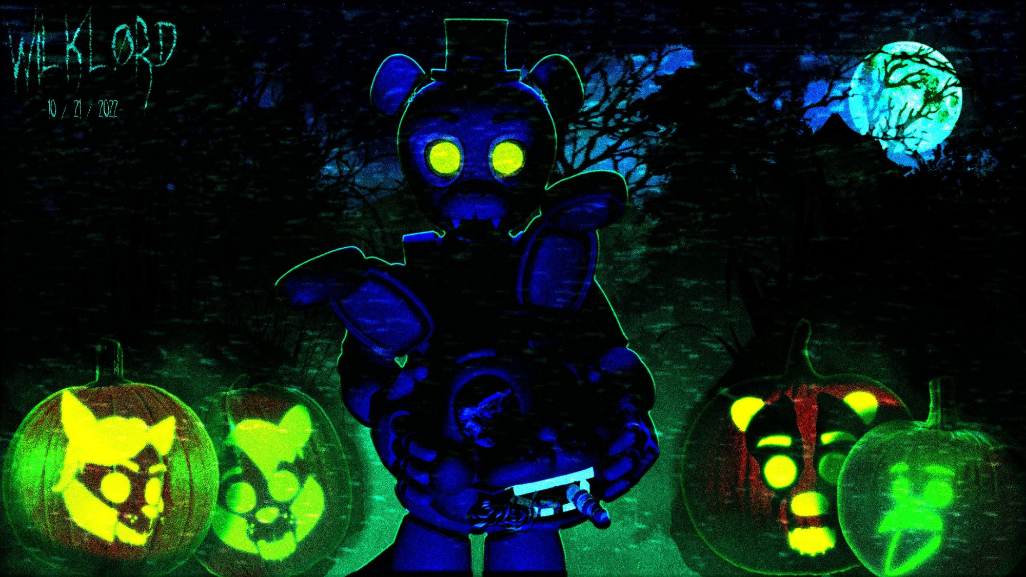 Popgoes Halloween art piece I made in the same year of the old pfp. Fun fact: The tree in the moon is a nod to the canceled Popgoes sequel in the original series: Popgoes 2: The Dead forest.