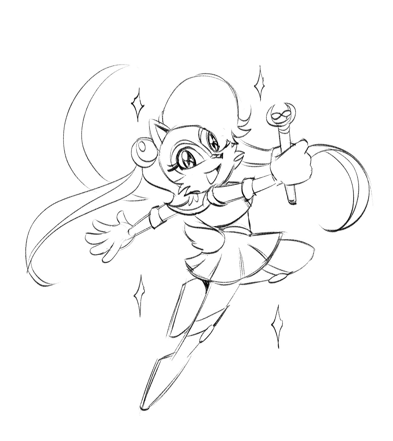 A sketch of "Sally Moon" (Archie Sonic the Hedgehog).