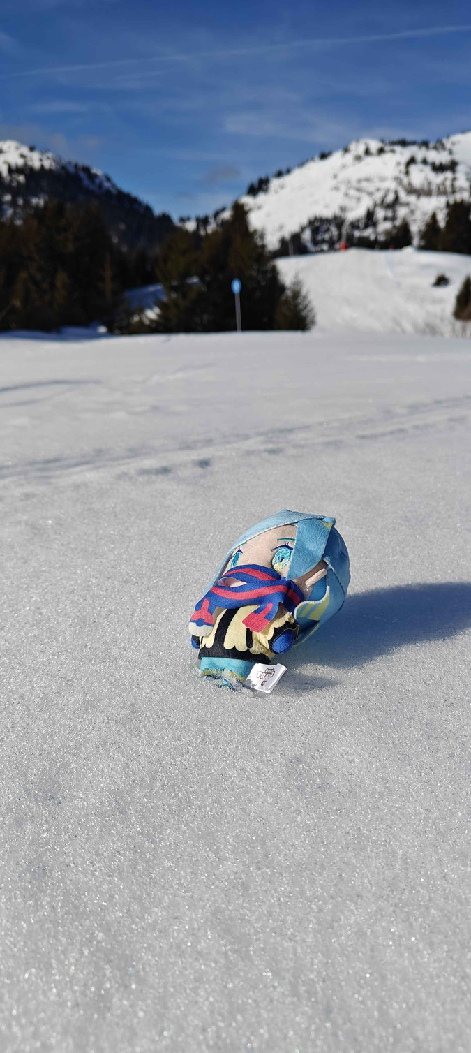 Image of Grusha plush in the snow