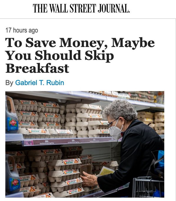 wall street journal article reading to save money you should skip breakfast