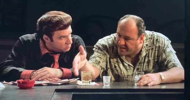 tony soprano talking to what i can only presume is another italian american man from the sopranos, a show i havent seen