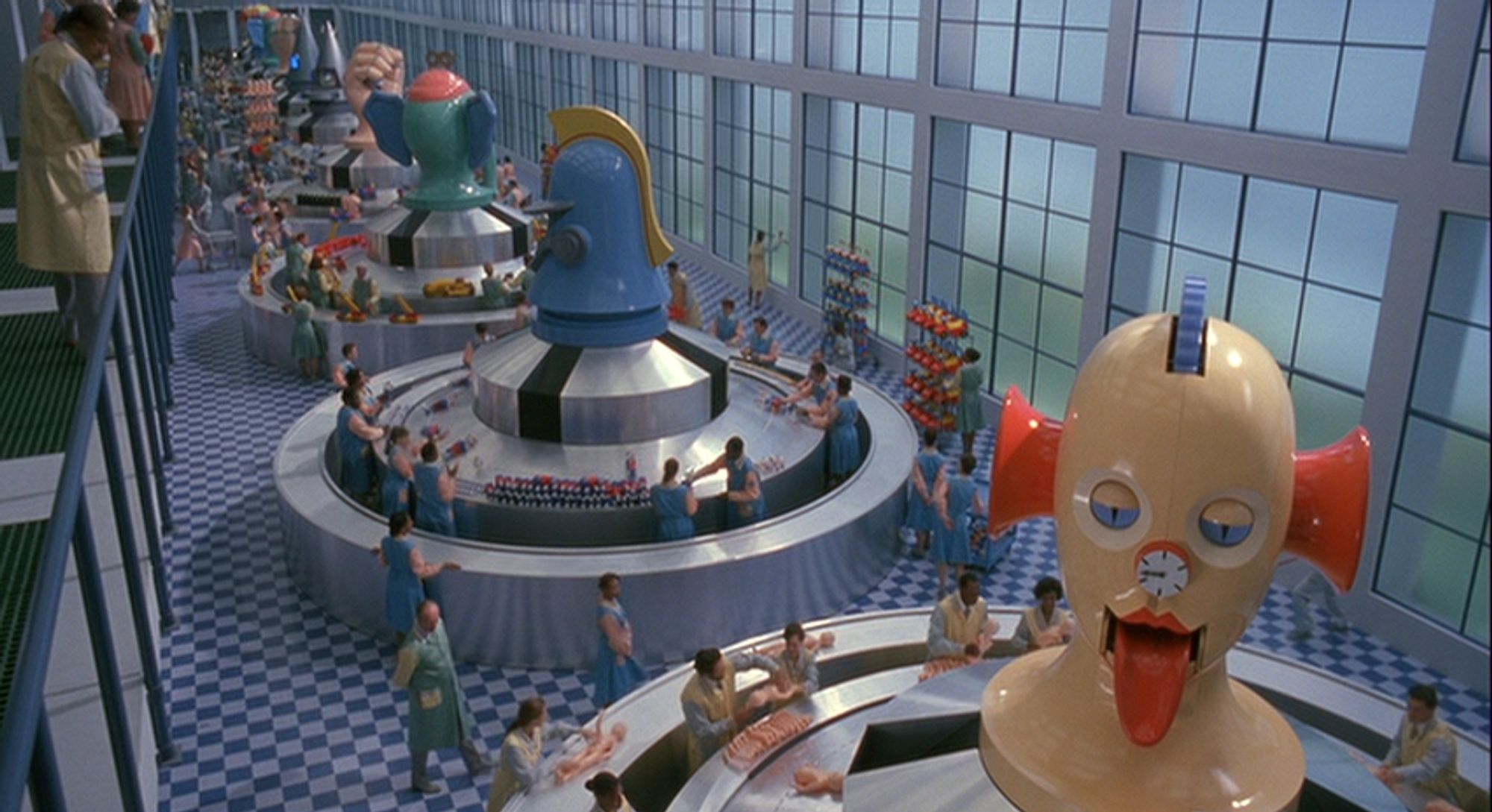 A toy factory floor from 'Toys'.