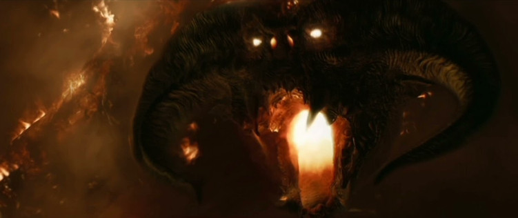 The Balrog from The Two Towers 2002, giving it the hero roar with his lava-level halitosis.