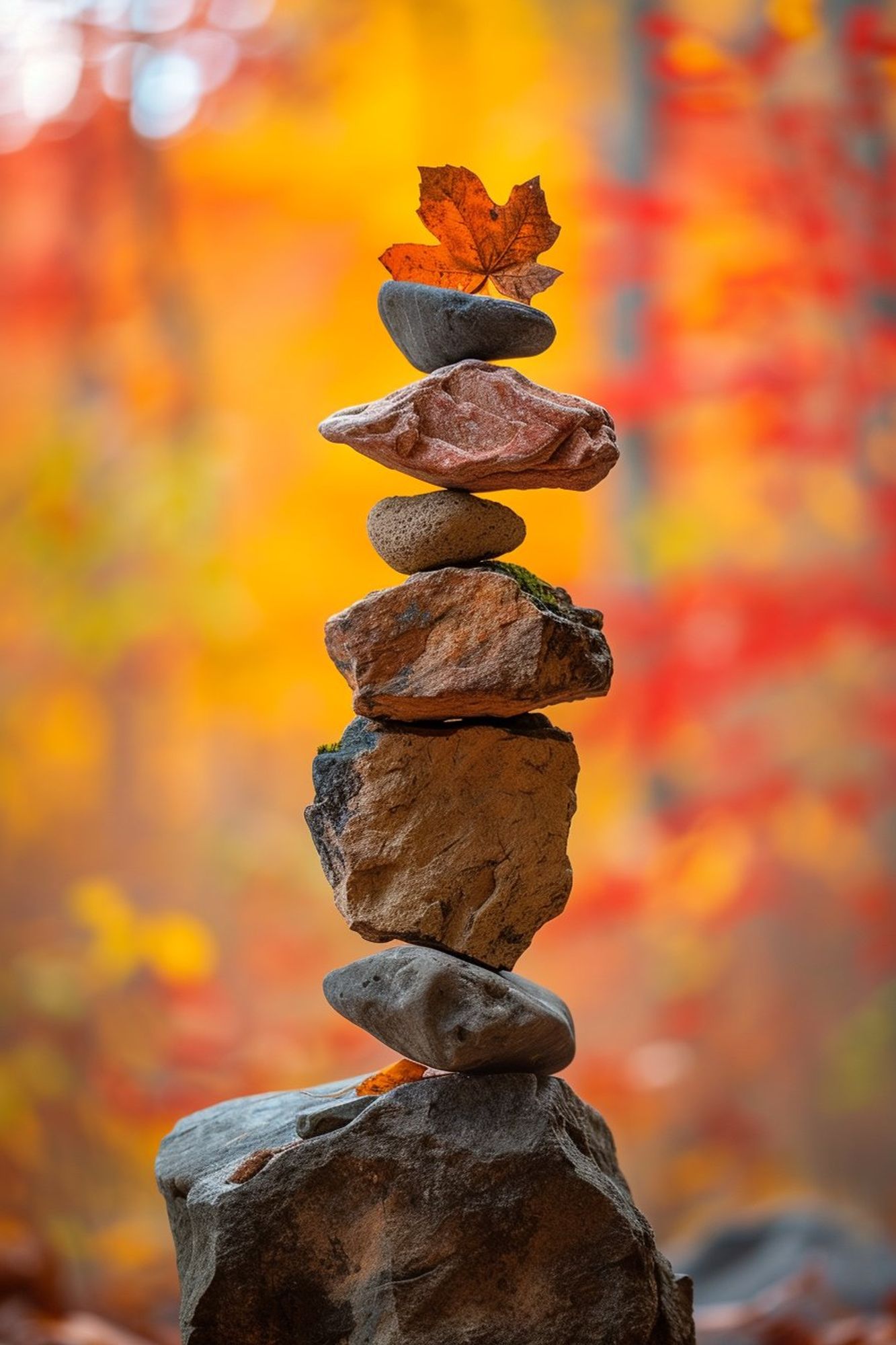 When life feels a bit rocky, remember to stack your stones and find that inner balance 🗿🍁. Remember: It's all about perspective! #ZenMoments #NaturePhotography #FindYourPeace #BalancingAct #AutumnVibes 🍂✨