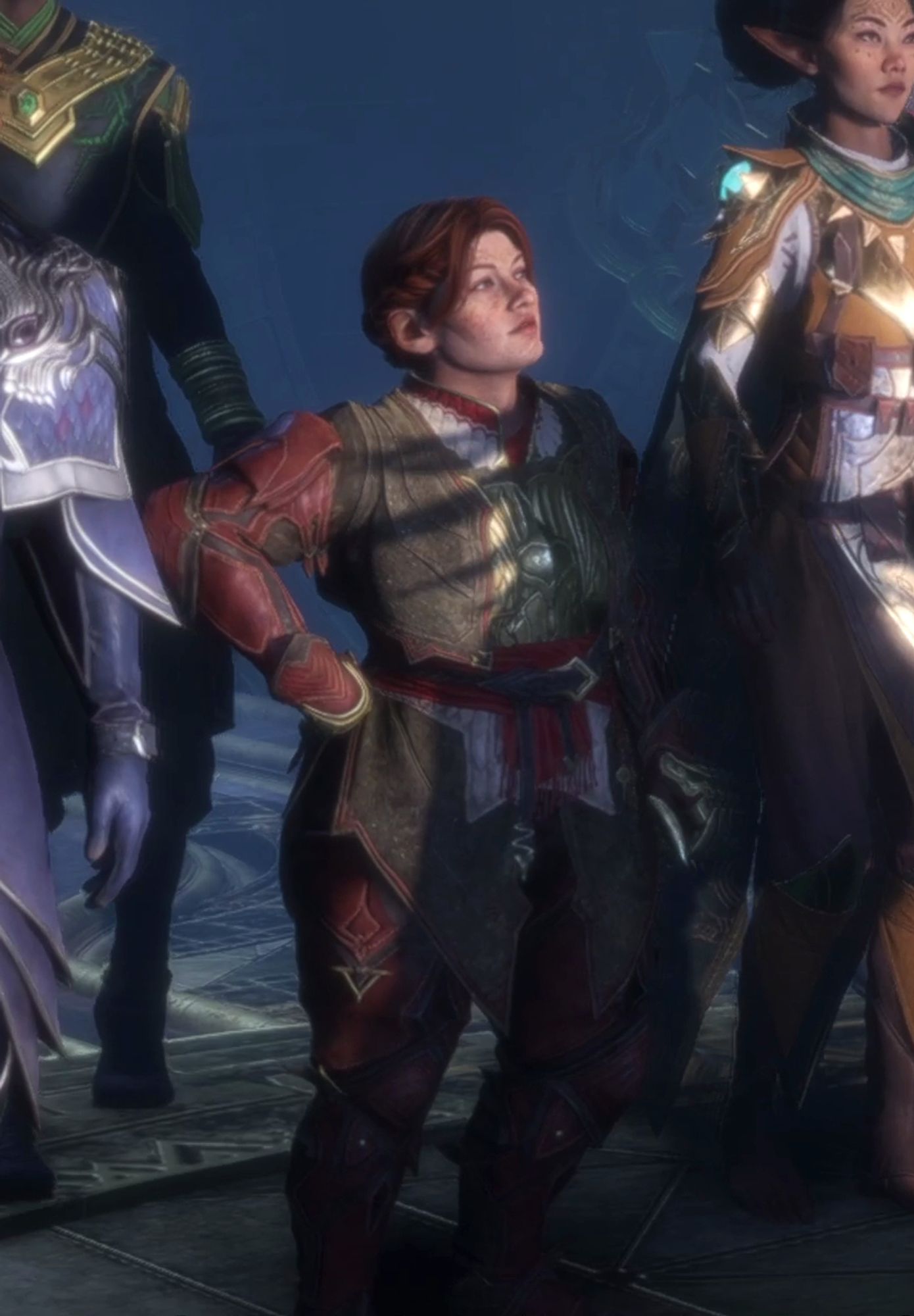 Scout Lace Harding in Dragon Age: The Veilguard, in alternative outfit "Spelunker's Gear".