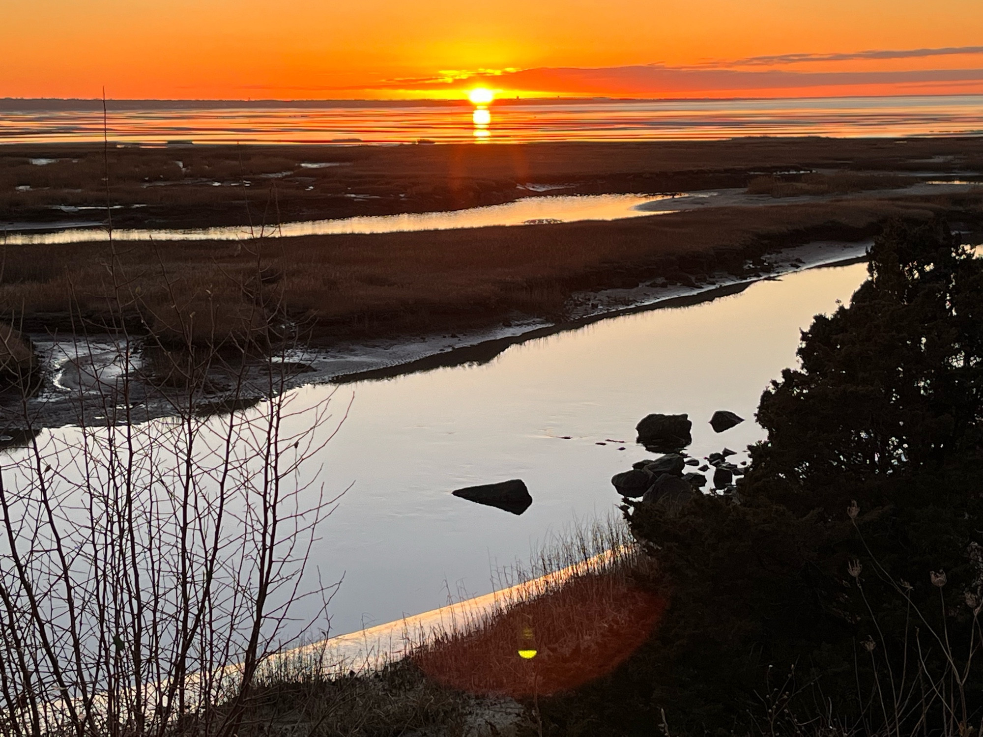 A sunset over cape cod