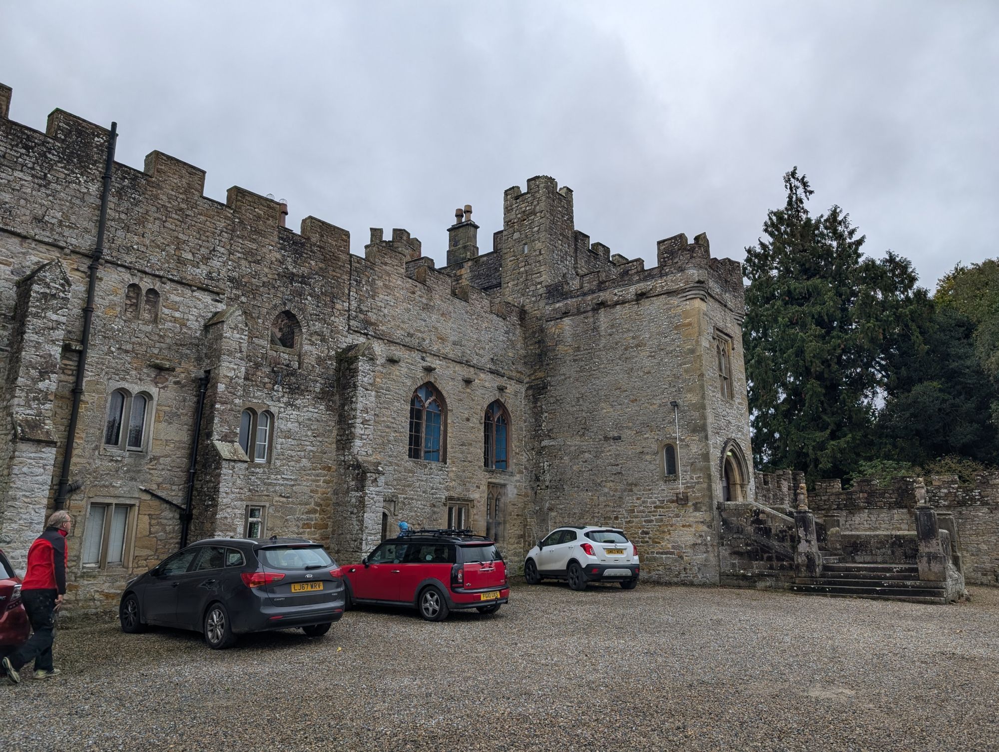 The front face of Featherstone Castle.