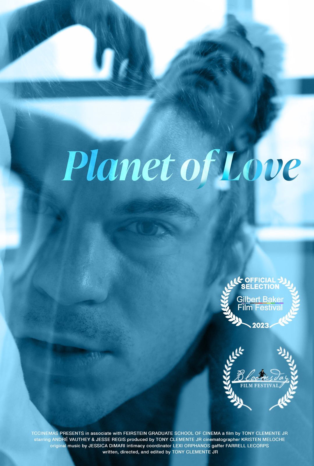 Poster for my queer short film, Planet of Love, streaming via the Gilbert Baker Film Festival