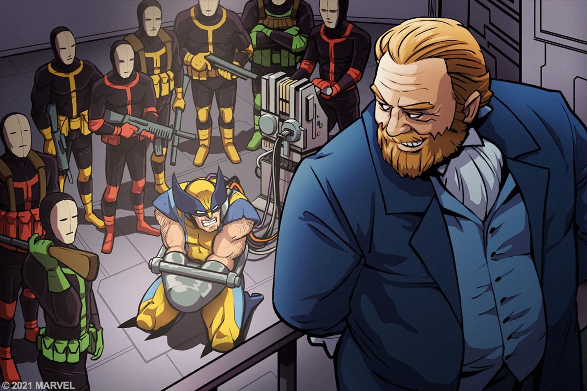 Leland from the Hellfire Club captures Wolverine