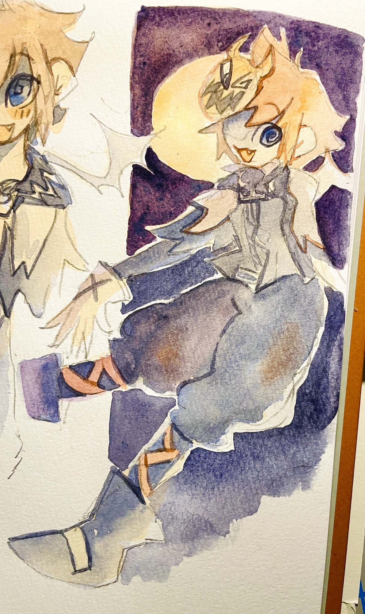 Halloweentown Sora watercolor drawing