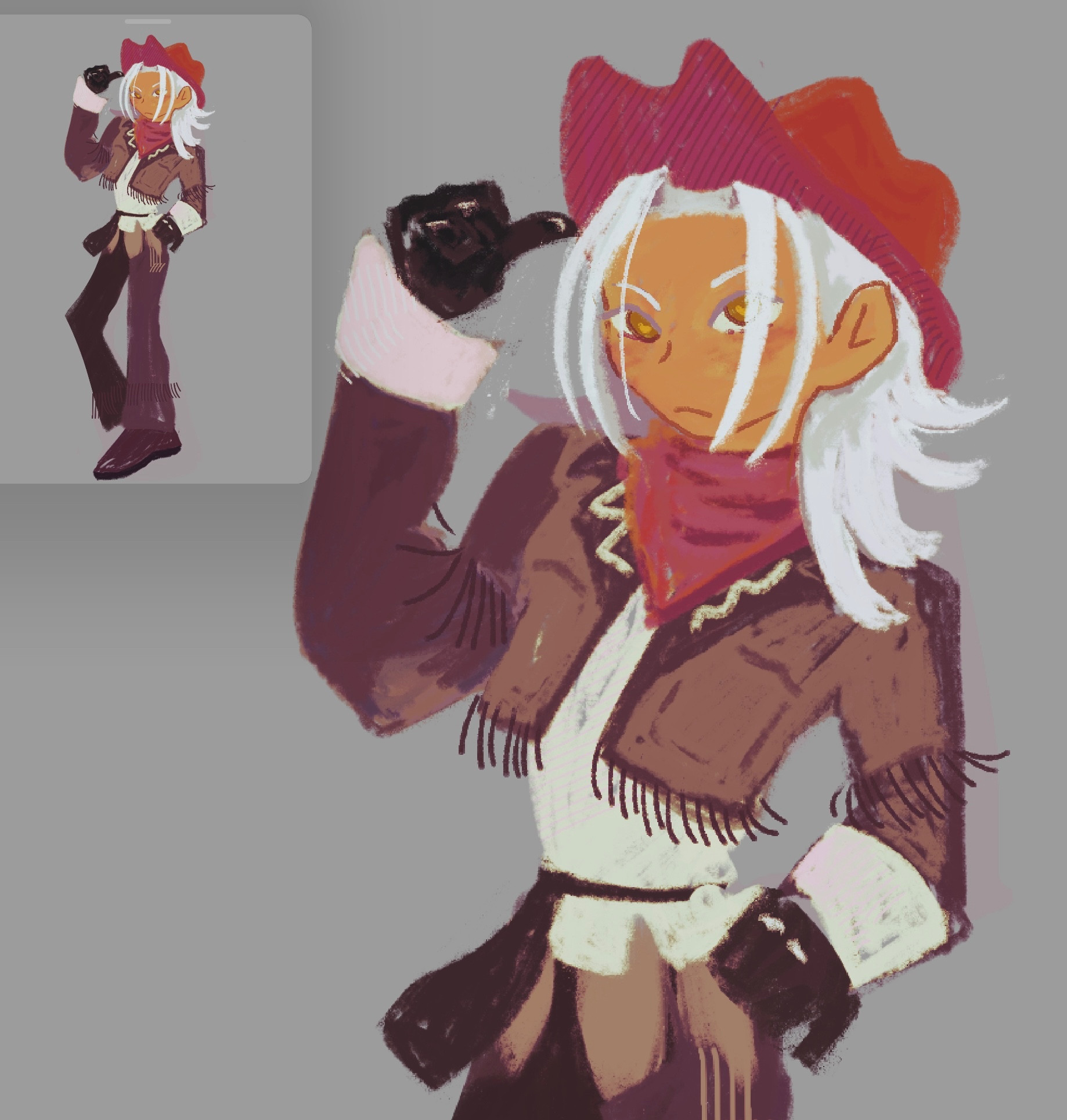 Young Xehanort dressed in a cowboy outfit thanks to his unforgiving master (me and the random combination generator)