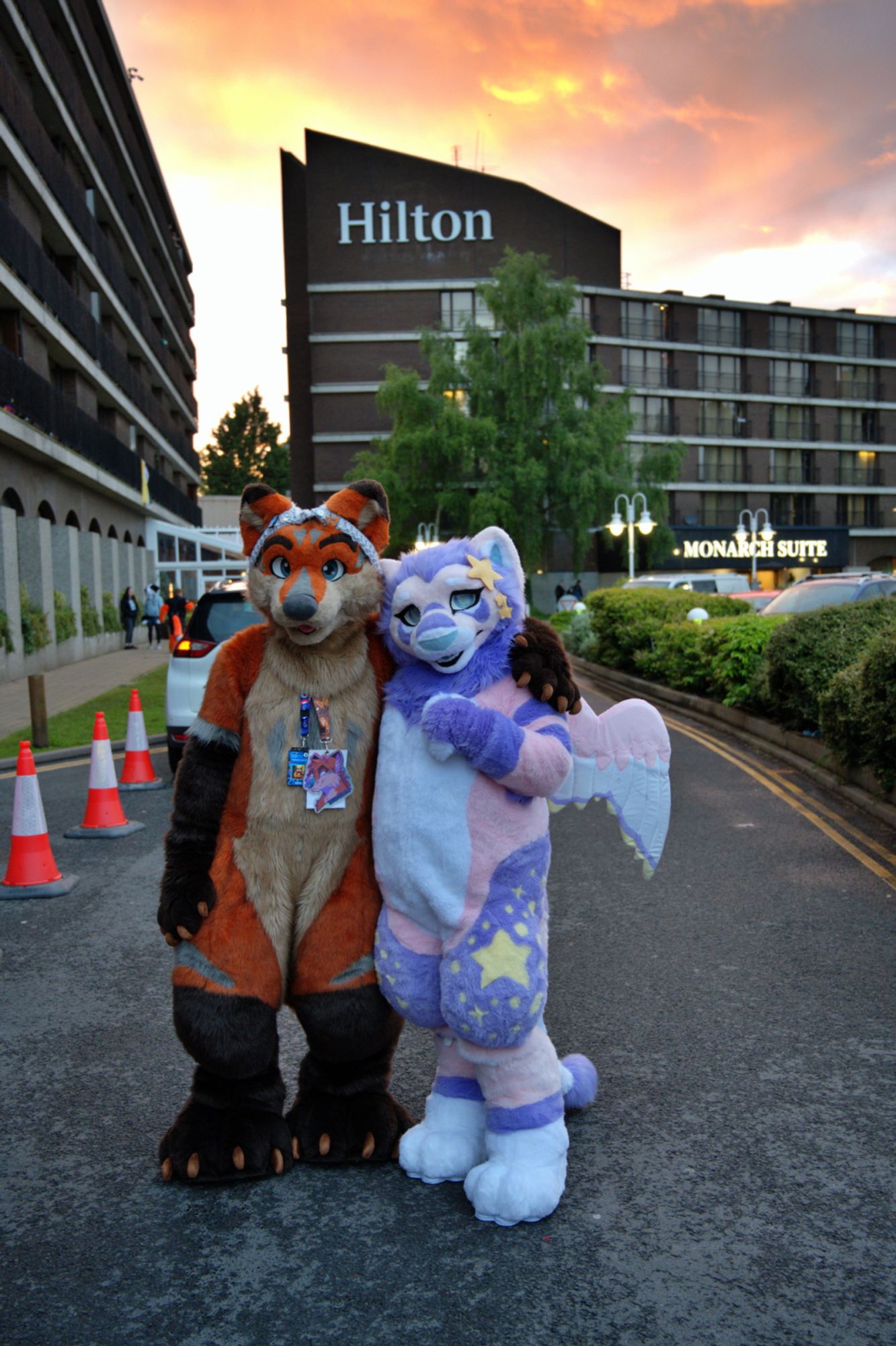 Terrence is standing outside the Hilton for CFZ 2024 with DreamLionViolet