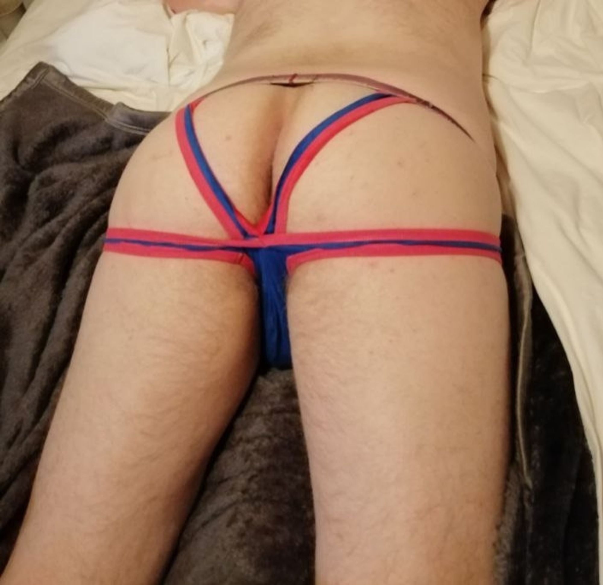 Butt wearing a jockstrap. It looks hungry for dicks.