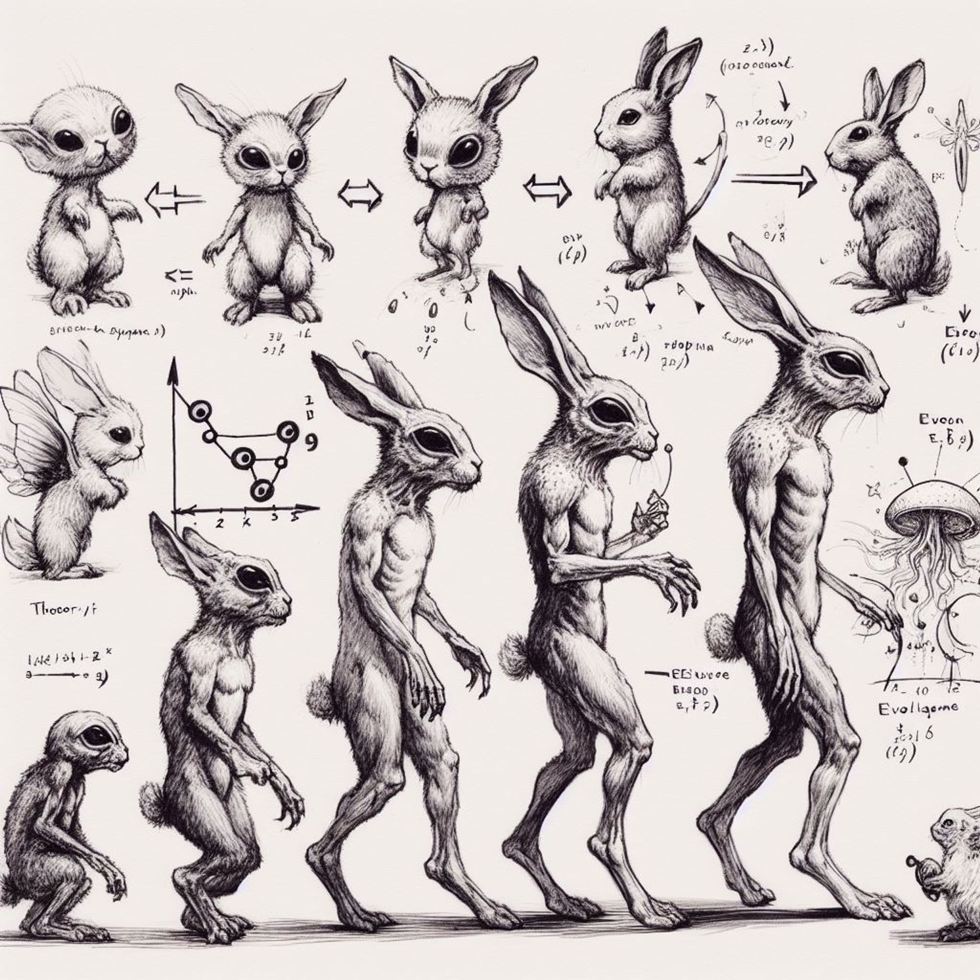 Evolution de l'alien au lapin