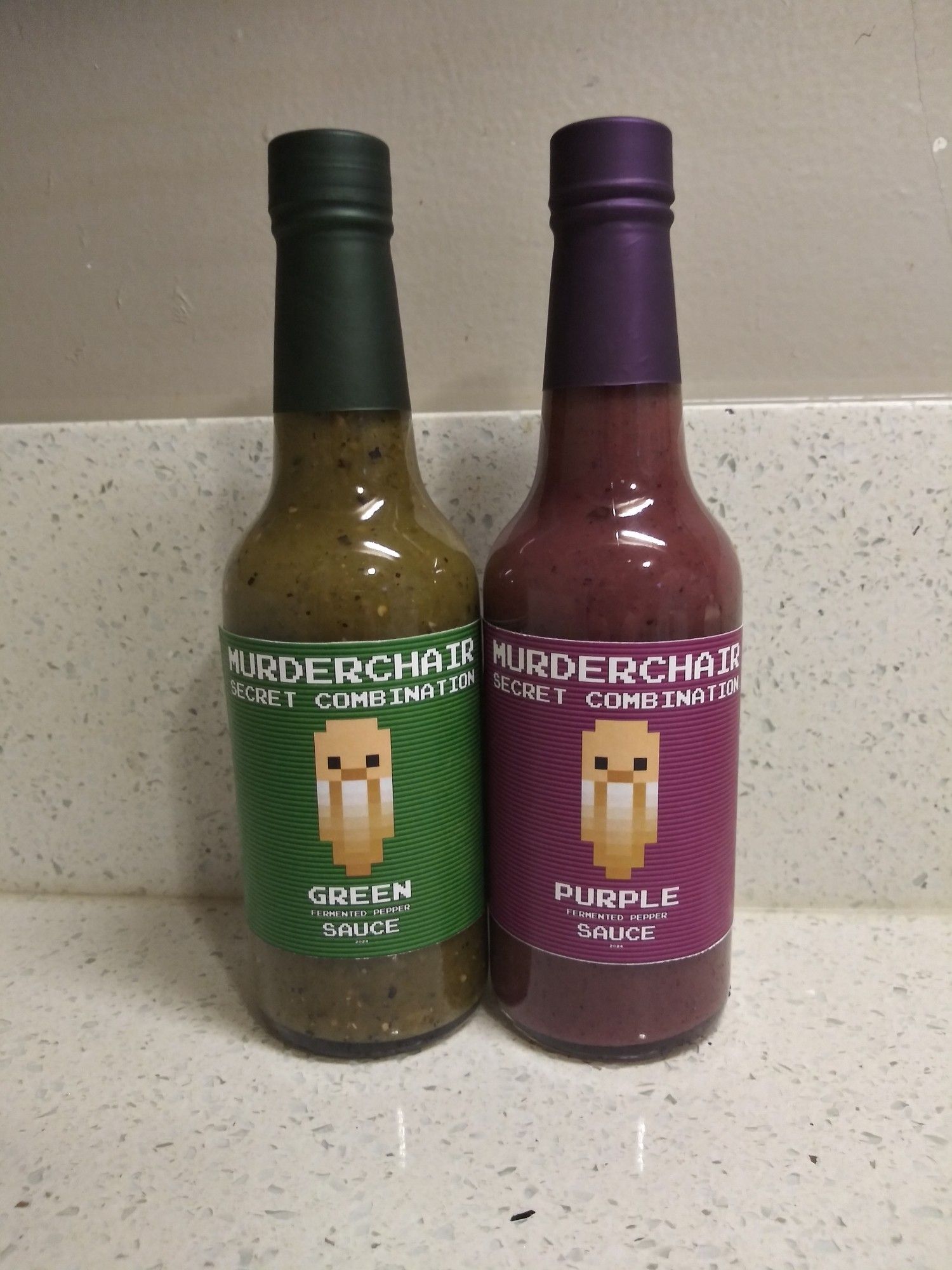 Murderchair
Secret Combination
Green and Purple
Fermented Pepper Sauces