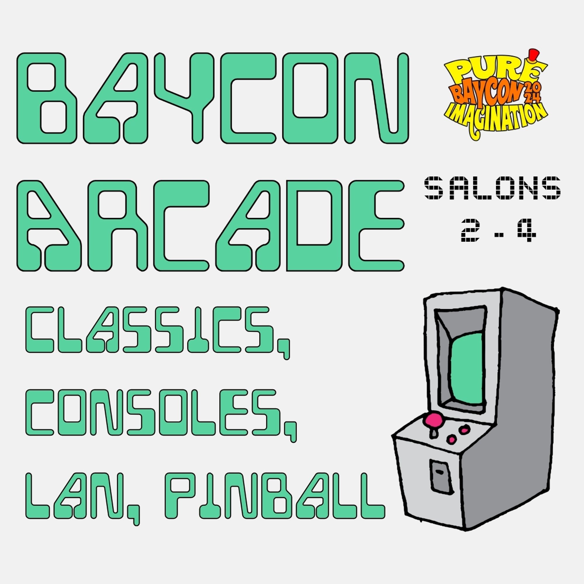 BayCon arcade classics, consoles, LAN, pinball

Salons 2-4