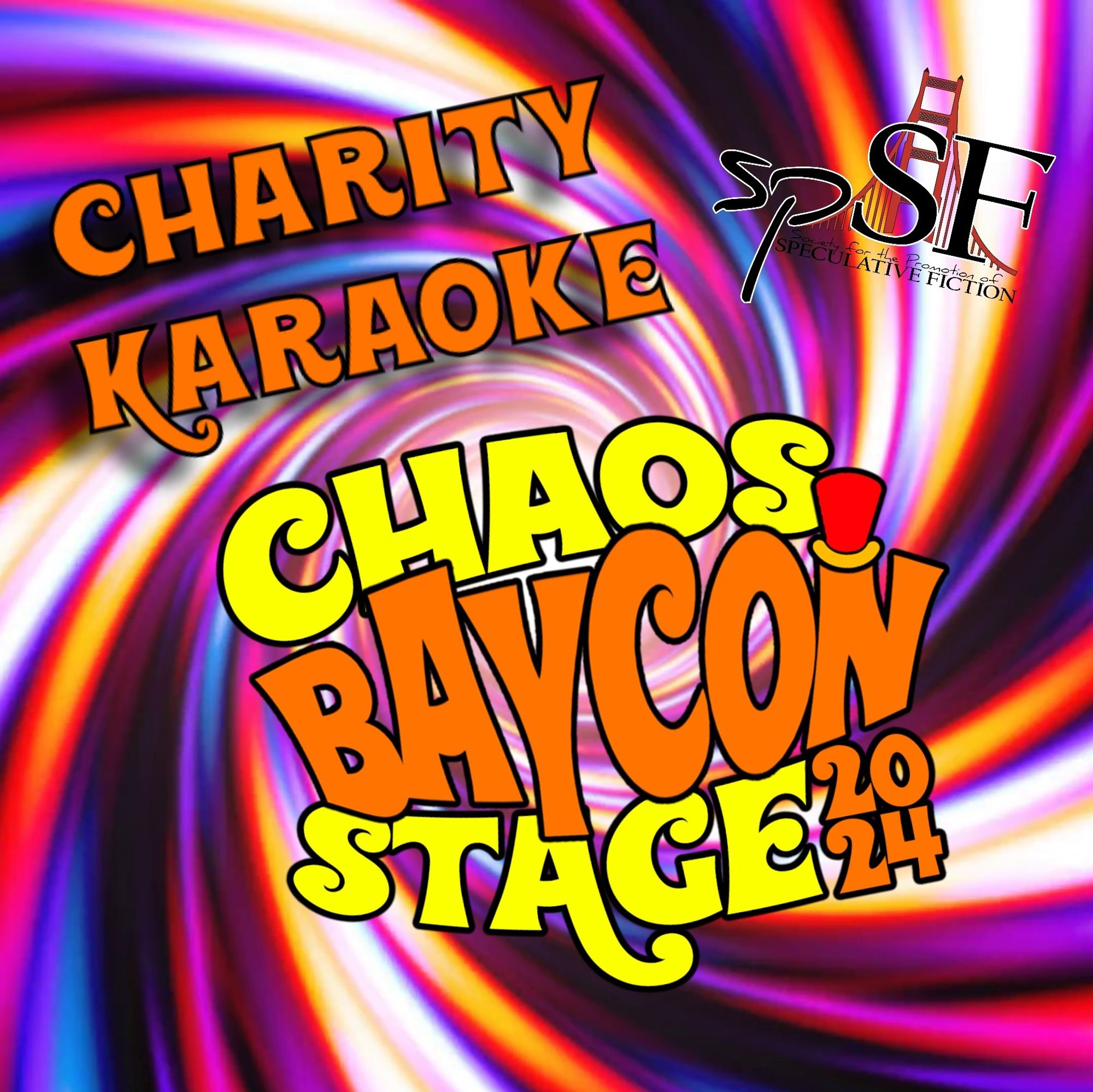 Charity Karaoke chaos BayCon stage