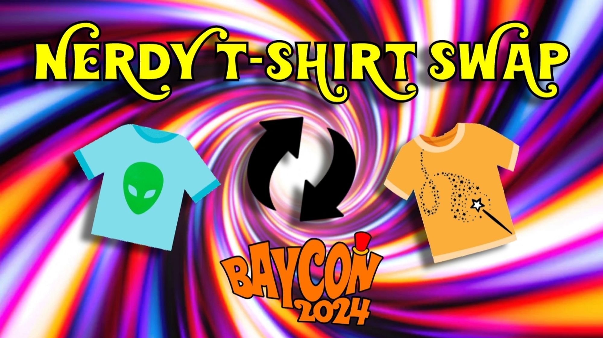 Nerdy T-shirt swap BayCon 2024