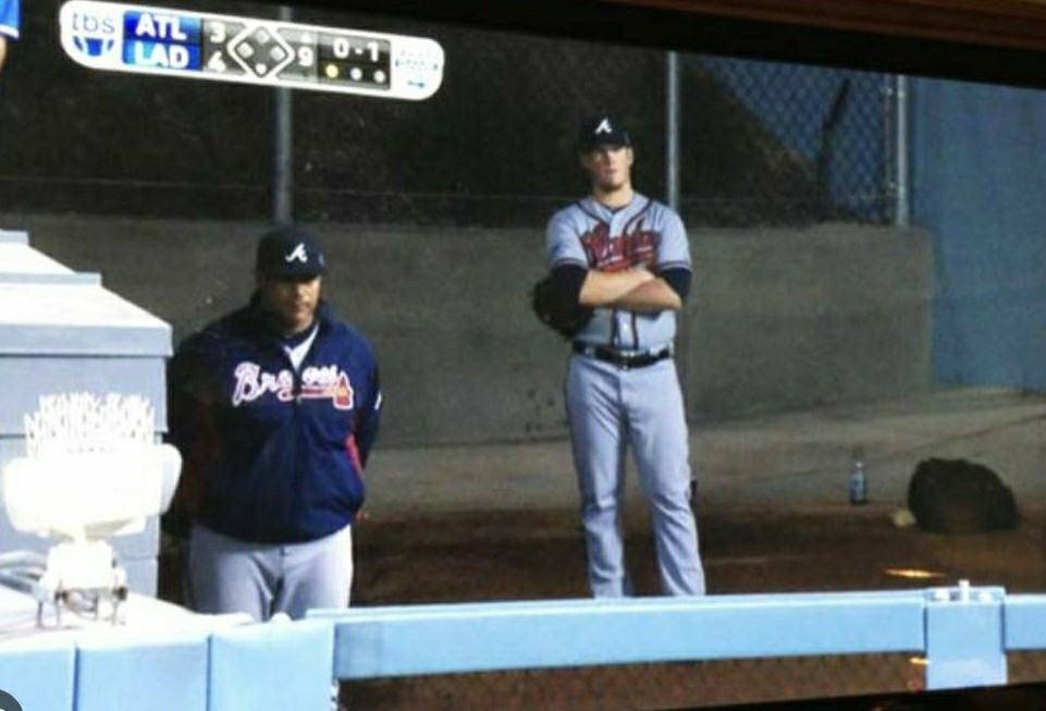 Craig Kimbrel waiting hopelessly in the bullpen of the 2013 NLDS as the Dodgers beat the Braves