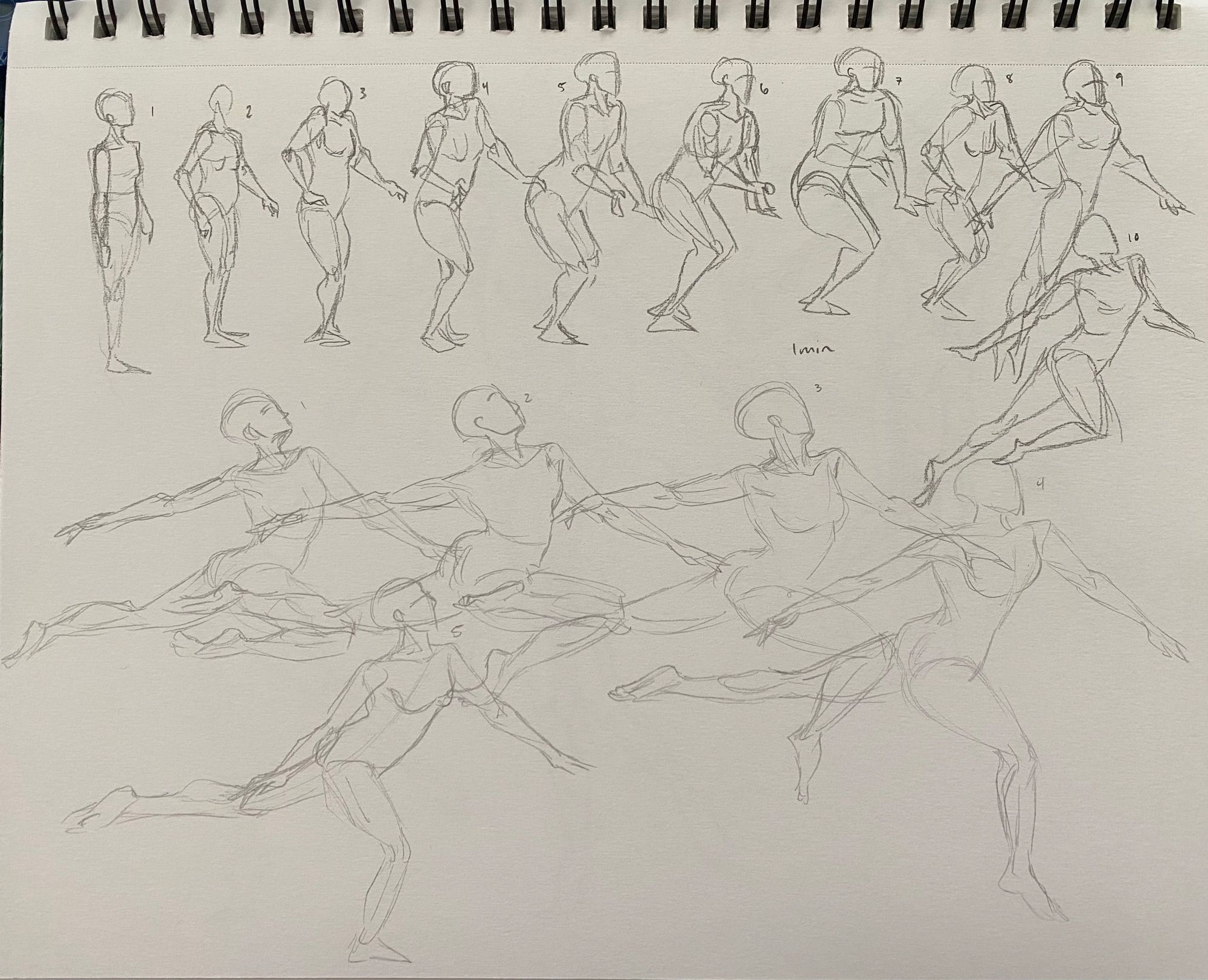 ten 1-min figure drawings and five 2-min figure drawings