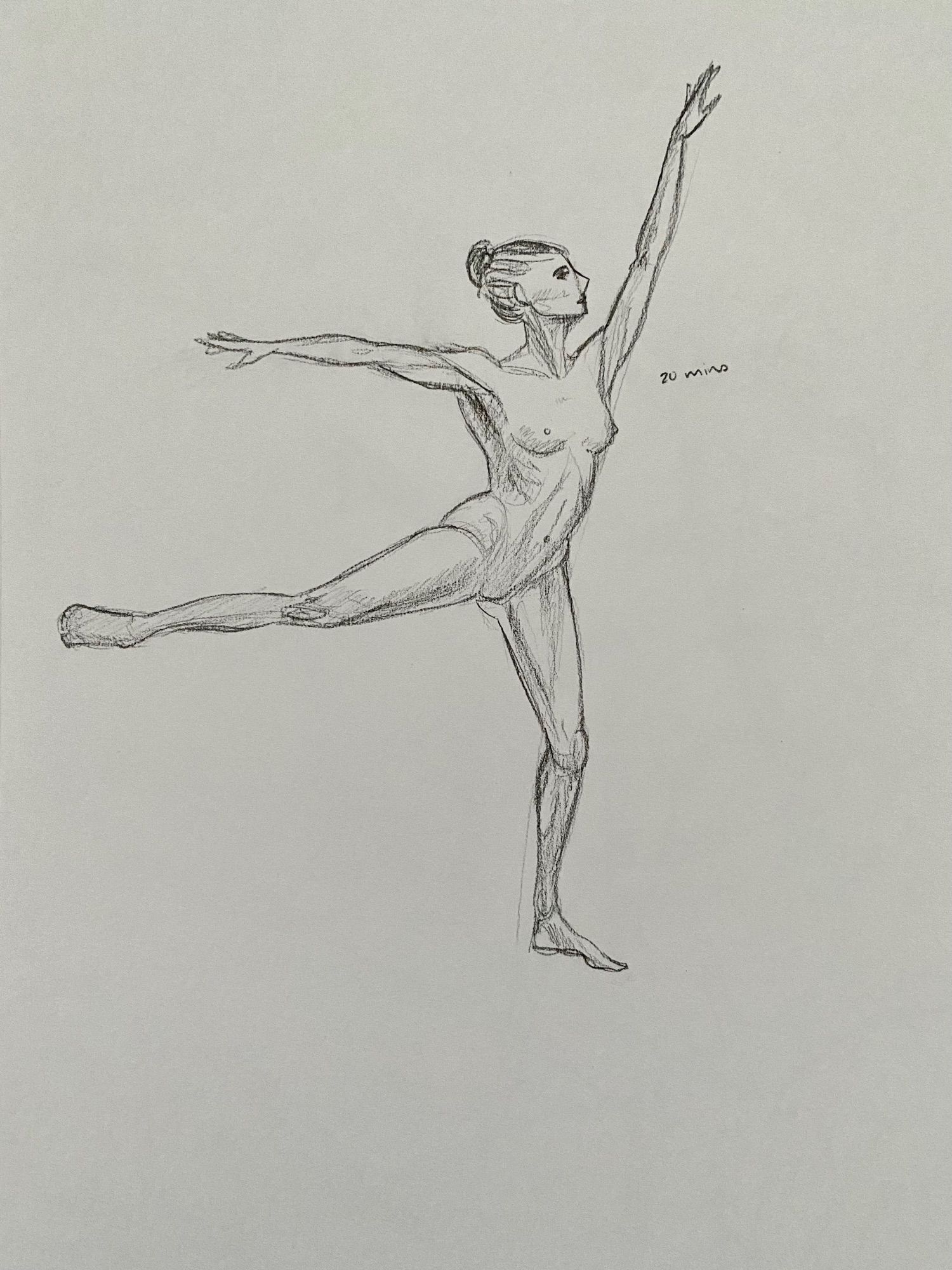 a 20-min figure drawing in pencil