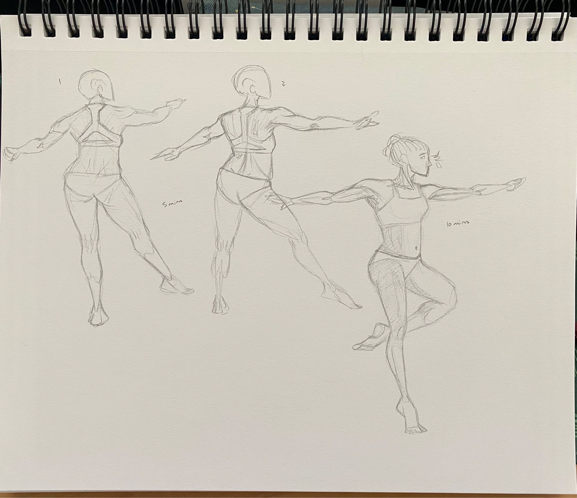 two 5-min figure drawings and one 10-min figure drawinf