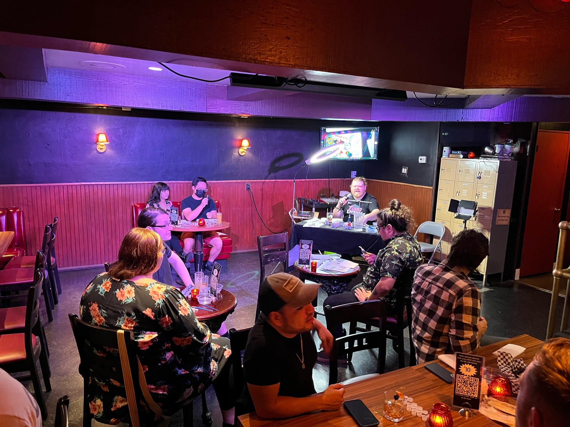 A packed house at The Roguelike Tavern at the first “Brushes and Brews” paint-and-sip event.