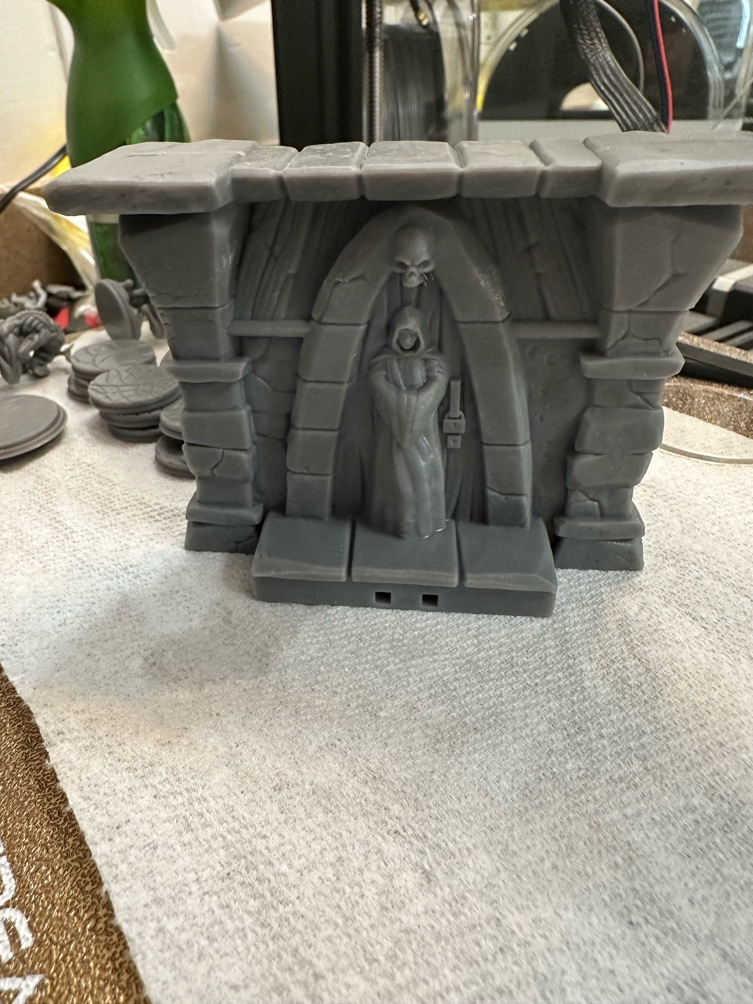 3D printed Mausoleum Entrance for a customer by EPICGMCo.