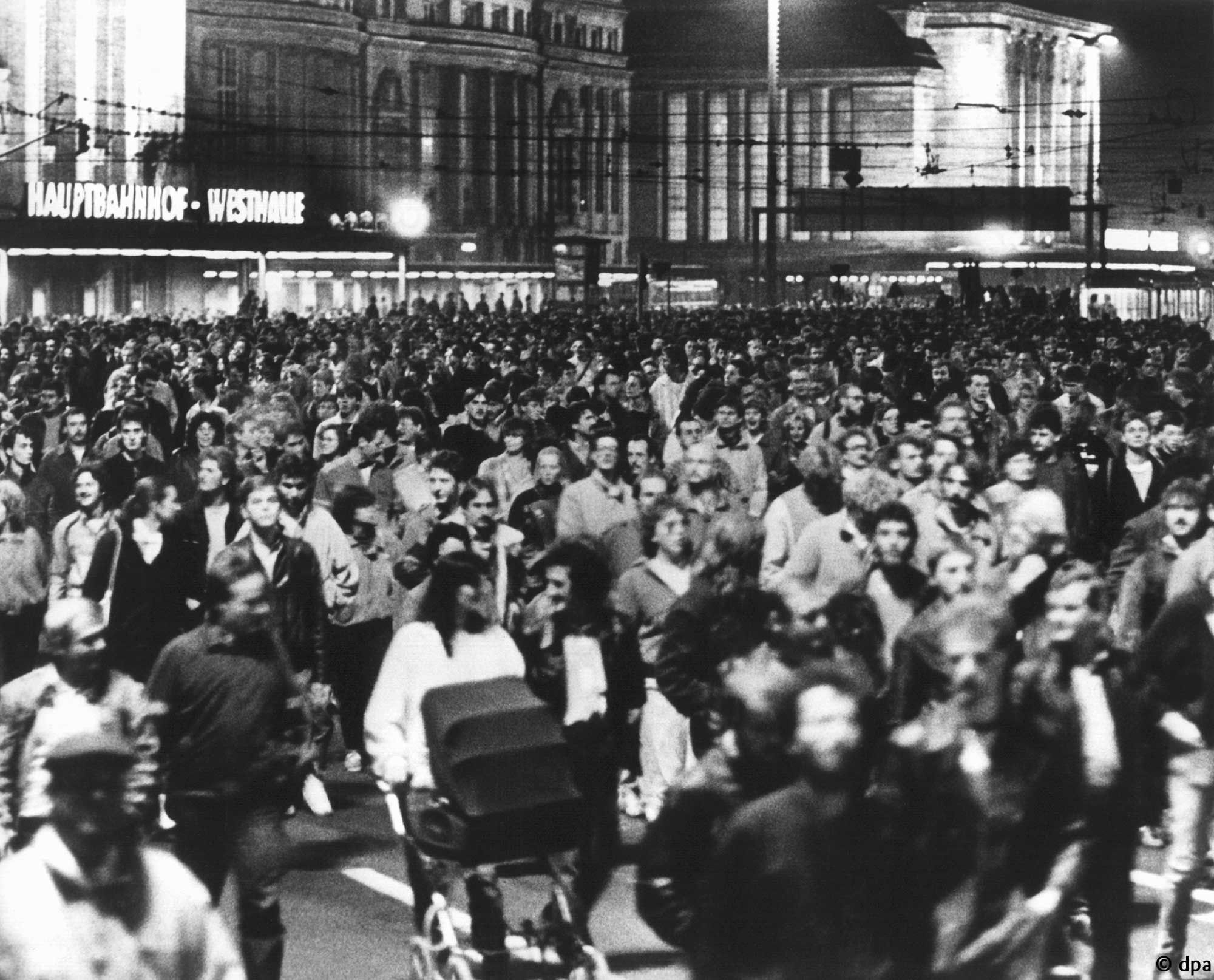 Protesters in Leipzig.