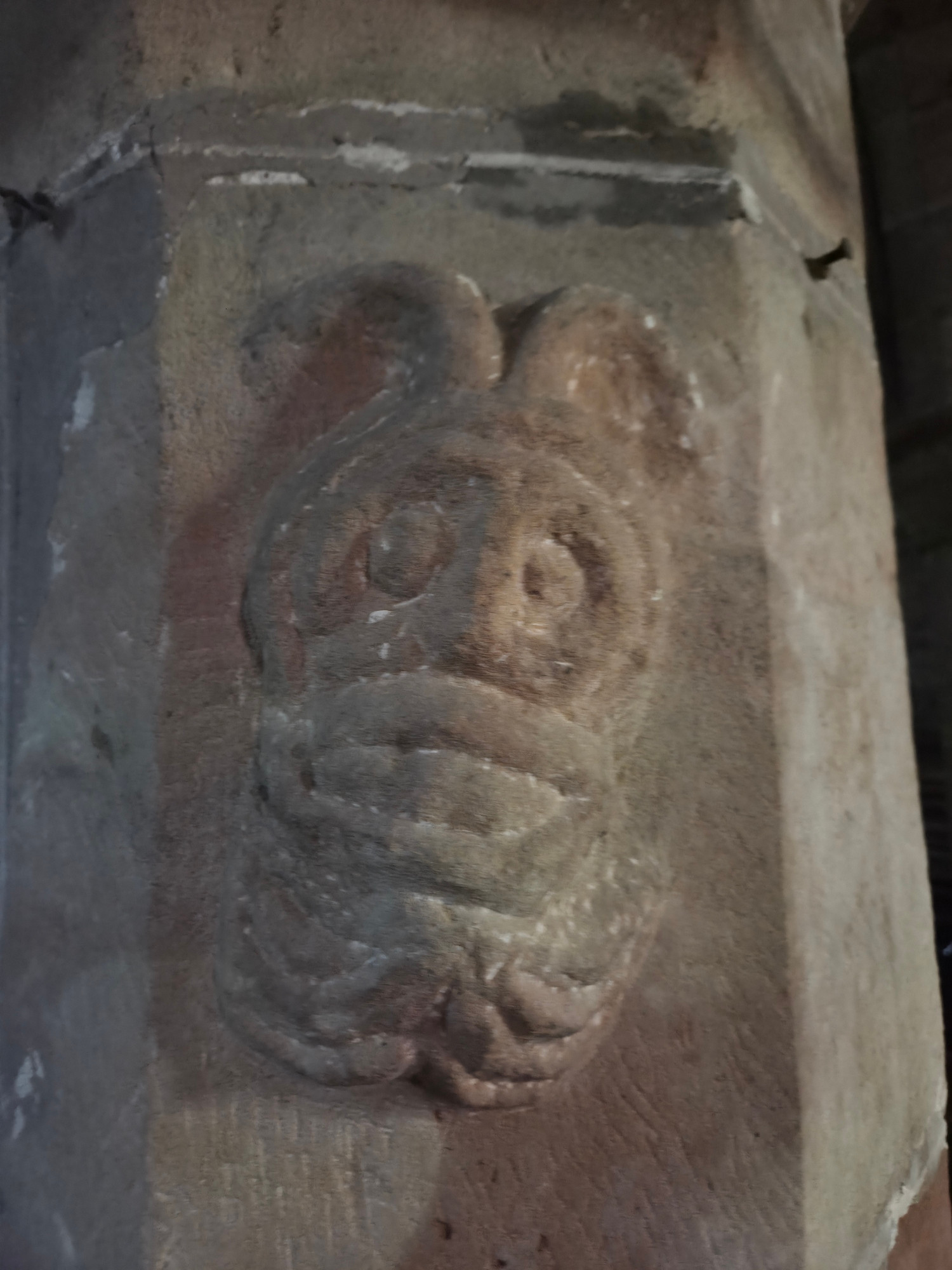 A church carving believed to depict the Devil 